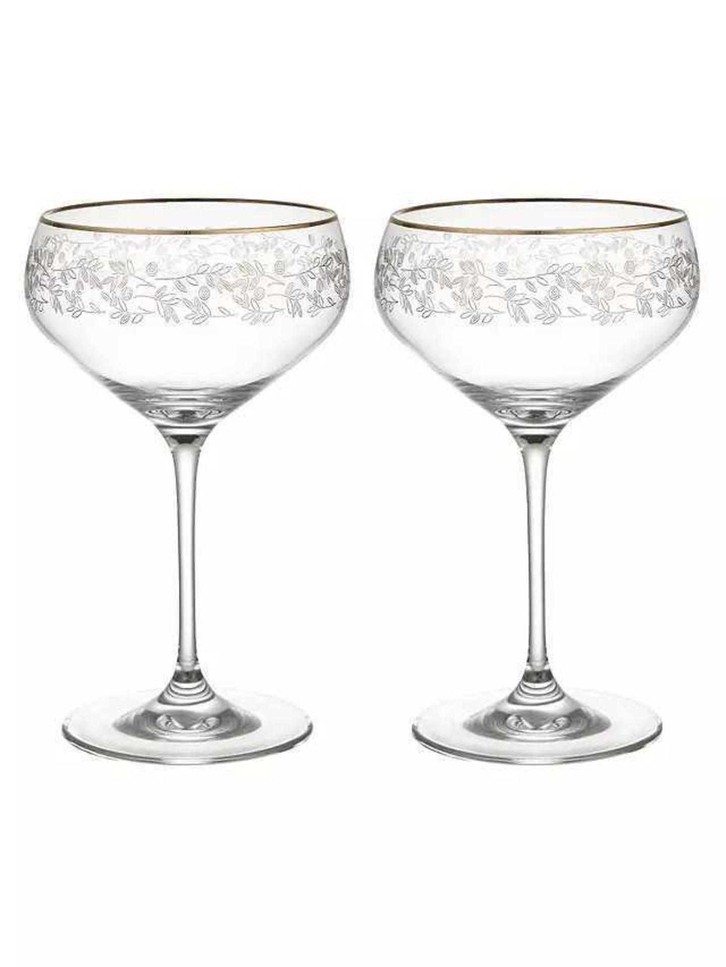 RRP £150 Lot To Contain 5 Boxed John Lewis Croft Collection Swan Set Of 2 Coupe 380Ml Glasses