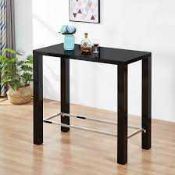 RRP £250. Boxed Jam Bar Table In High Gloss Black