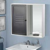 RRP £70. Boxed Wall Mounted Bathroom Cabinet With Mirror