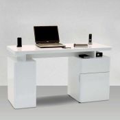 RRP £100. Boxed Office Table/Computer Desk Unit In White