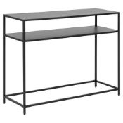 RRP £170. 3 Shelf Seaford Console Table In Matt Black