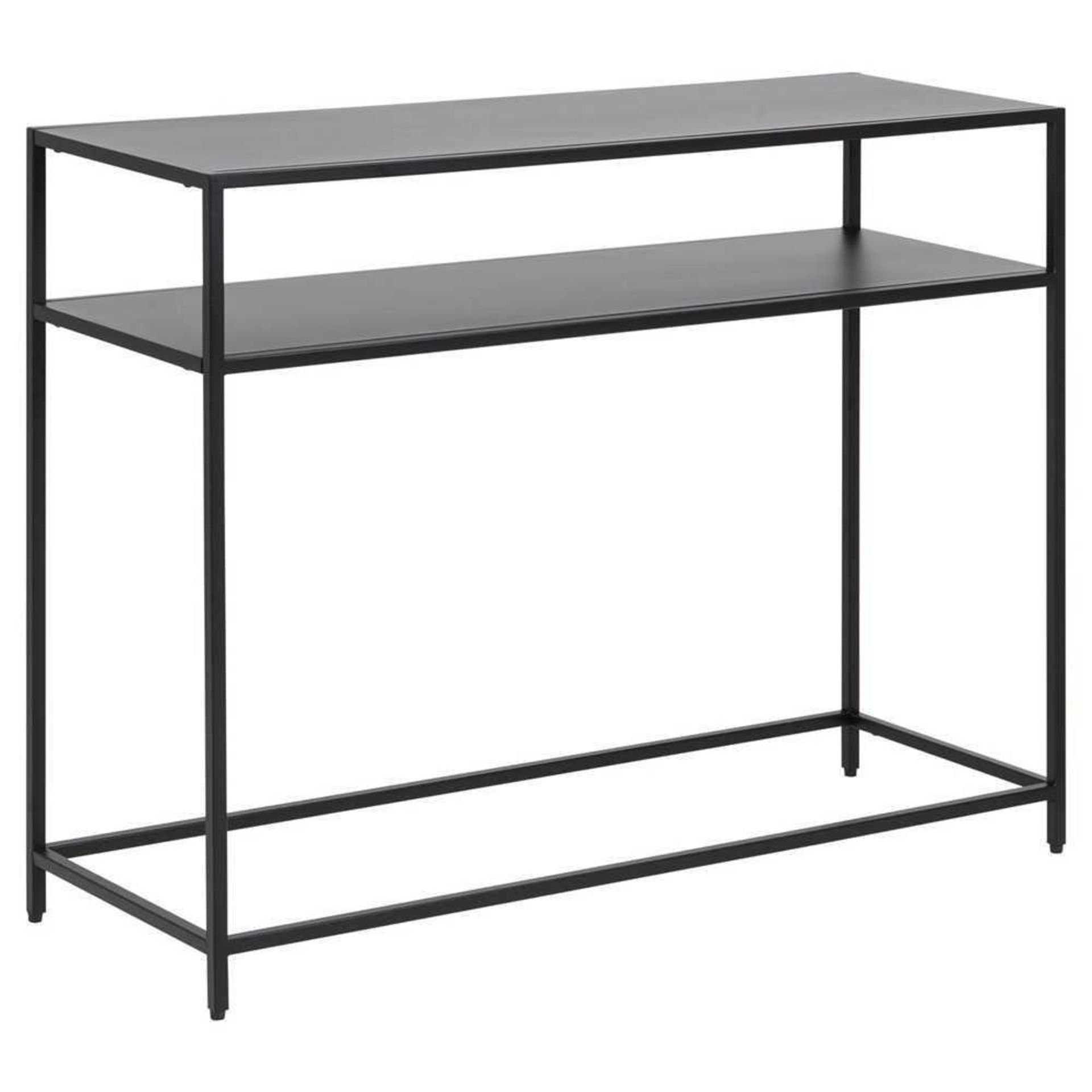 RRP £170. 3 Shelf Seaford Console Table In Matt Black