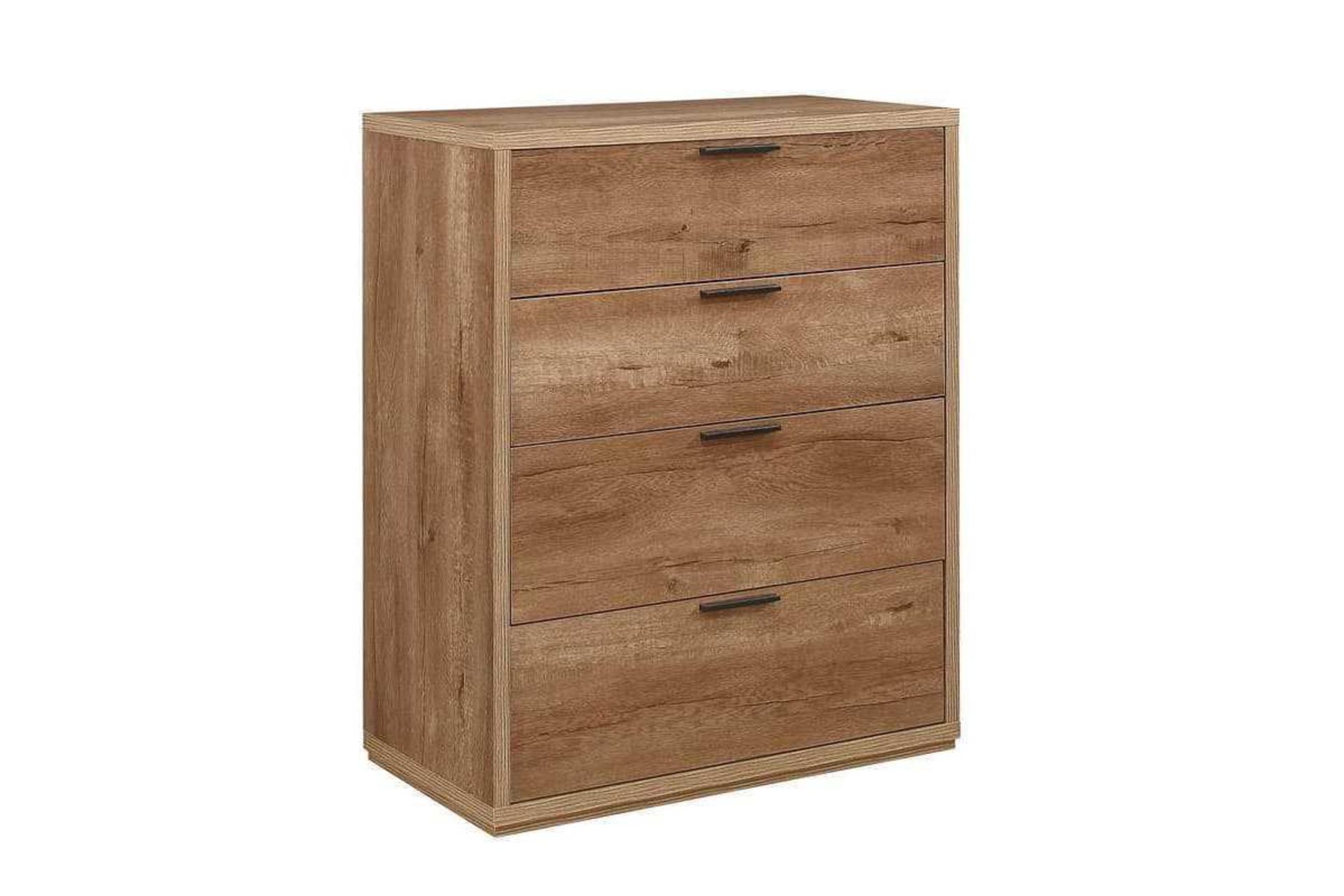 RRP £170. Stockwell 4 Drawer Chest In Rustic Oak