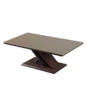 RRP £270. Boxed Cuba Coffee Table With Steel Base And Tempered Glass Top