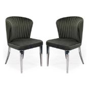 RRP £350. Boxed Ottavia Grey Dining Chairs Set Of 2