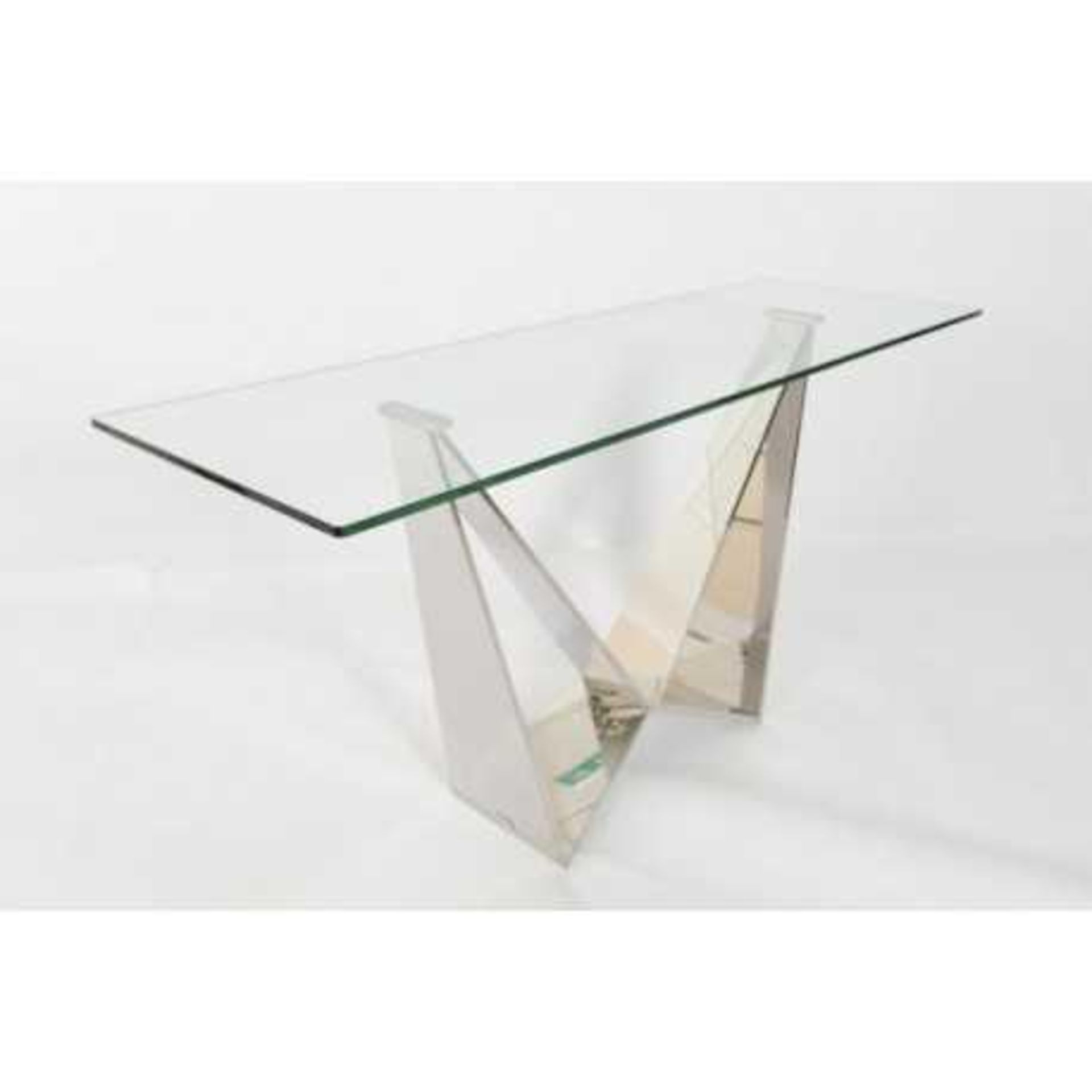 RRP £250. Boxed Florida Glass Top Console Table
