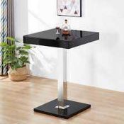 RRP £200. Boxed Topaz Bar Table In High Gloss - Black
