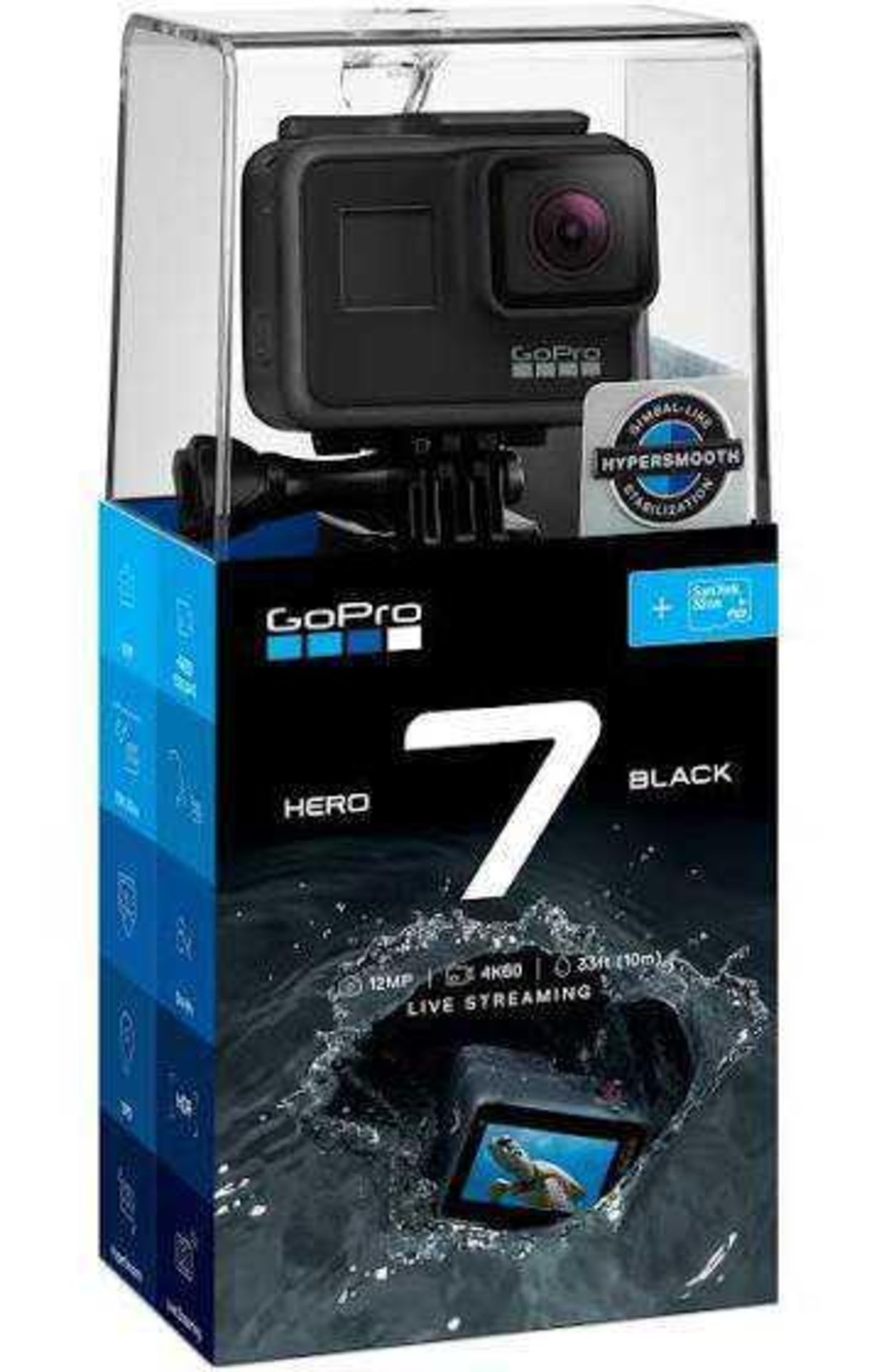 RRP £260 Boxed Grade A. Gopro Hero7 Black 12.0 Mp Action Camera - 4K - Black/Black