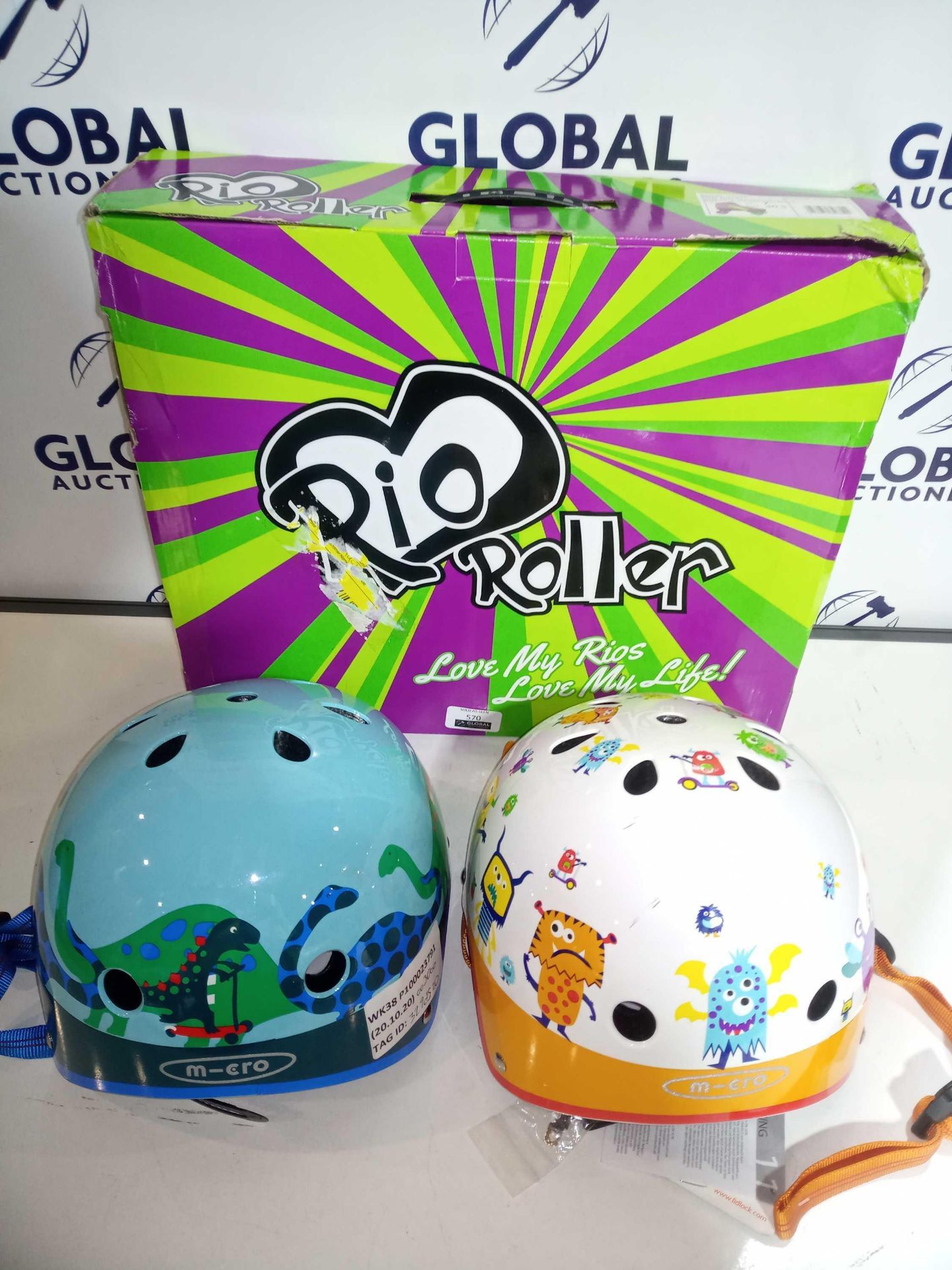 RRP £30 Each Assorted Kids Toys To Include Two Micro Scooter Helmets And Boxed Rio Roller Roller Ska