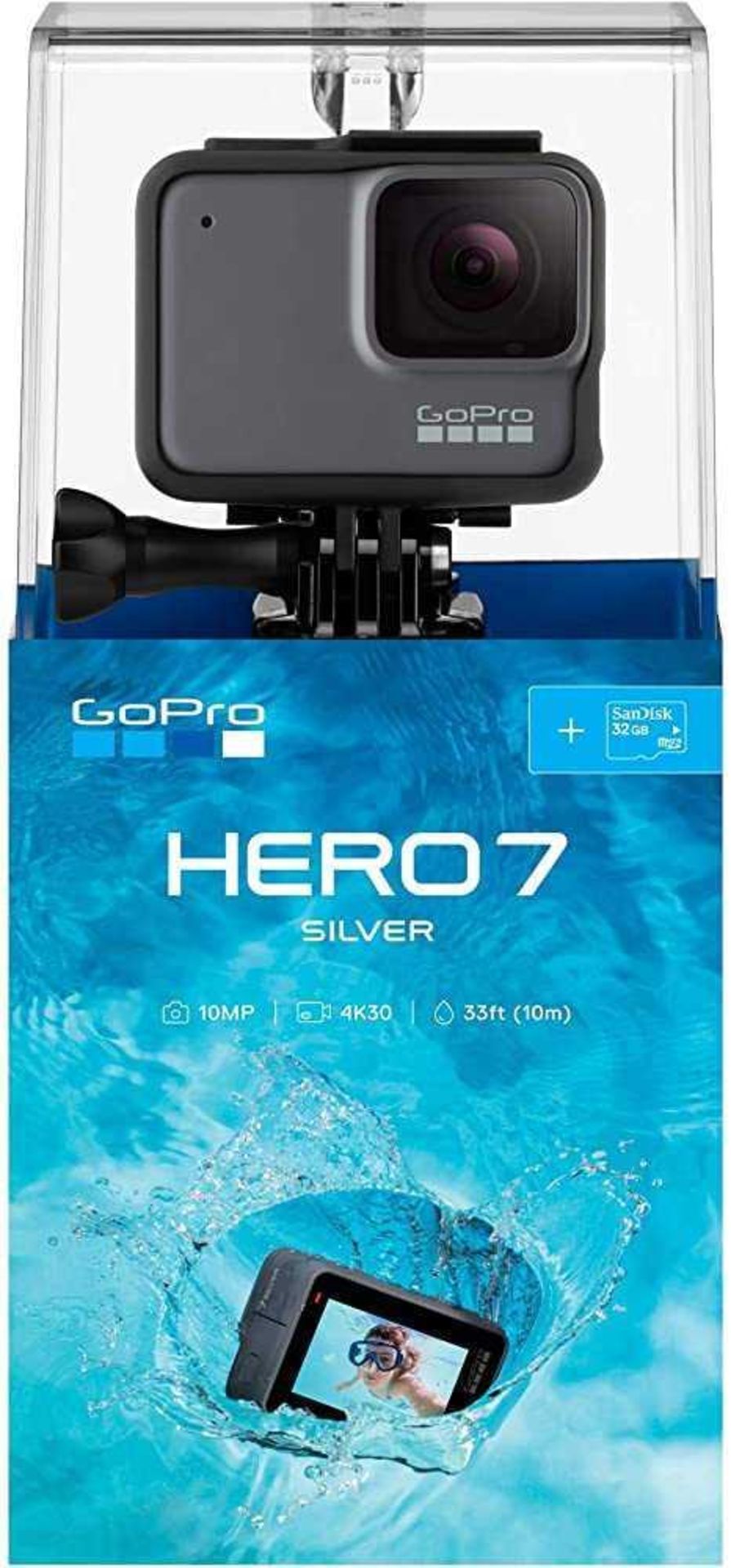 RRP £250 Boxed Grade A. Gopro Hero7 Silver 10.0 Mp Action Camera - 4K30