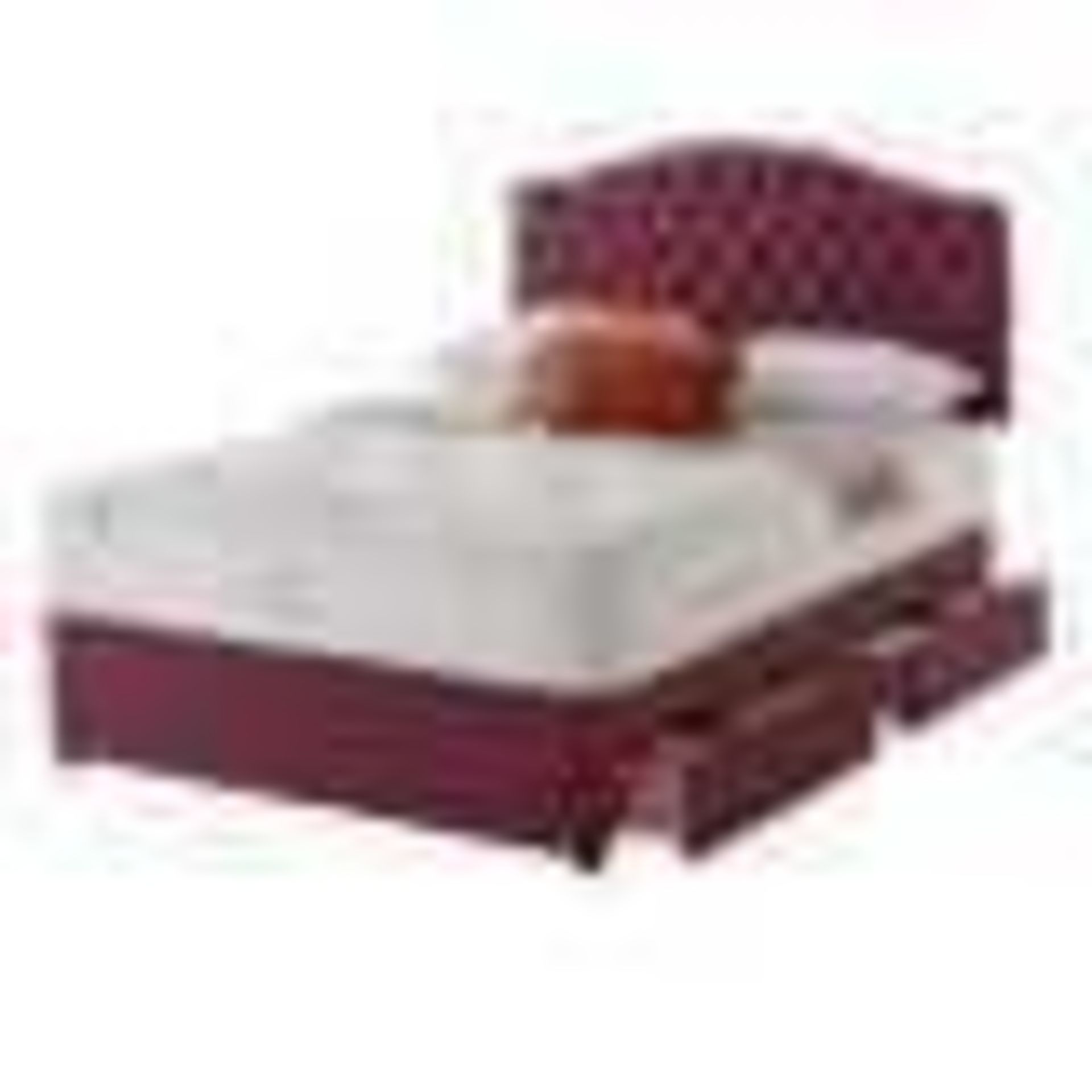 RRP £2100 Ex Showroom Rest Assured Natural Kesington Damson 5-Ft Divan Bed Base With Mattress