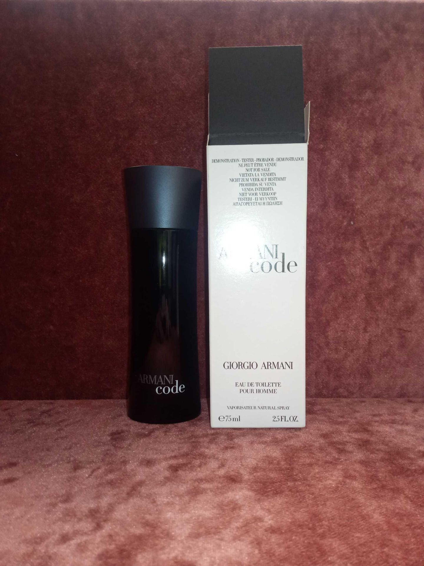 RRP £60 Boxed Unused Ex-Display Tester Bottle Of Armani Code 75Ml Edt Natural Spray Vaporisateur