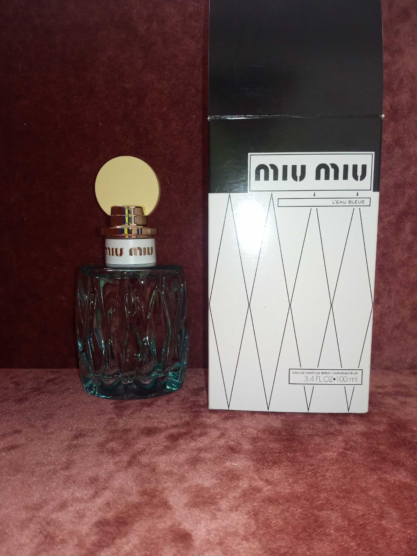 RRP £100 Boxed Unused Ex-Display Tester Bottle Of Miu Miu L'Eau Blue 100Ml Natural Spray Vaporisateu