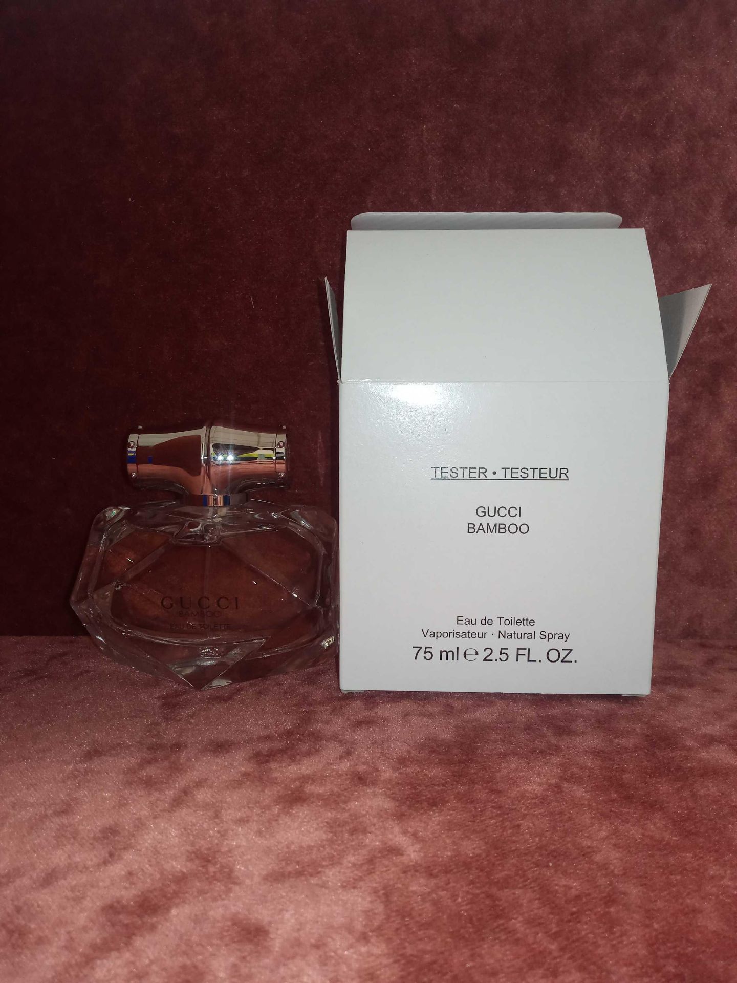 RRP £100 Boxed Unused Ex-Display Tester Bottle Of Gucci Bamboo 75Ml Natural Spray Vaporisateur