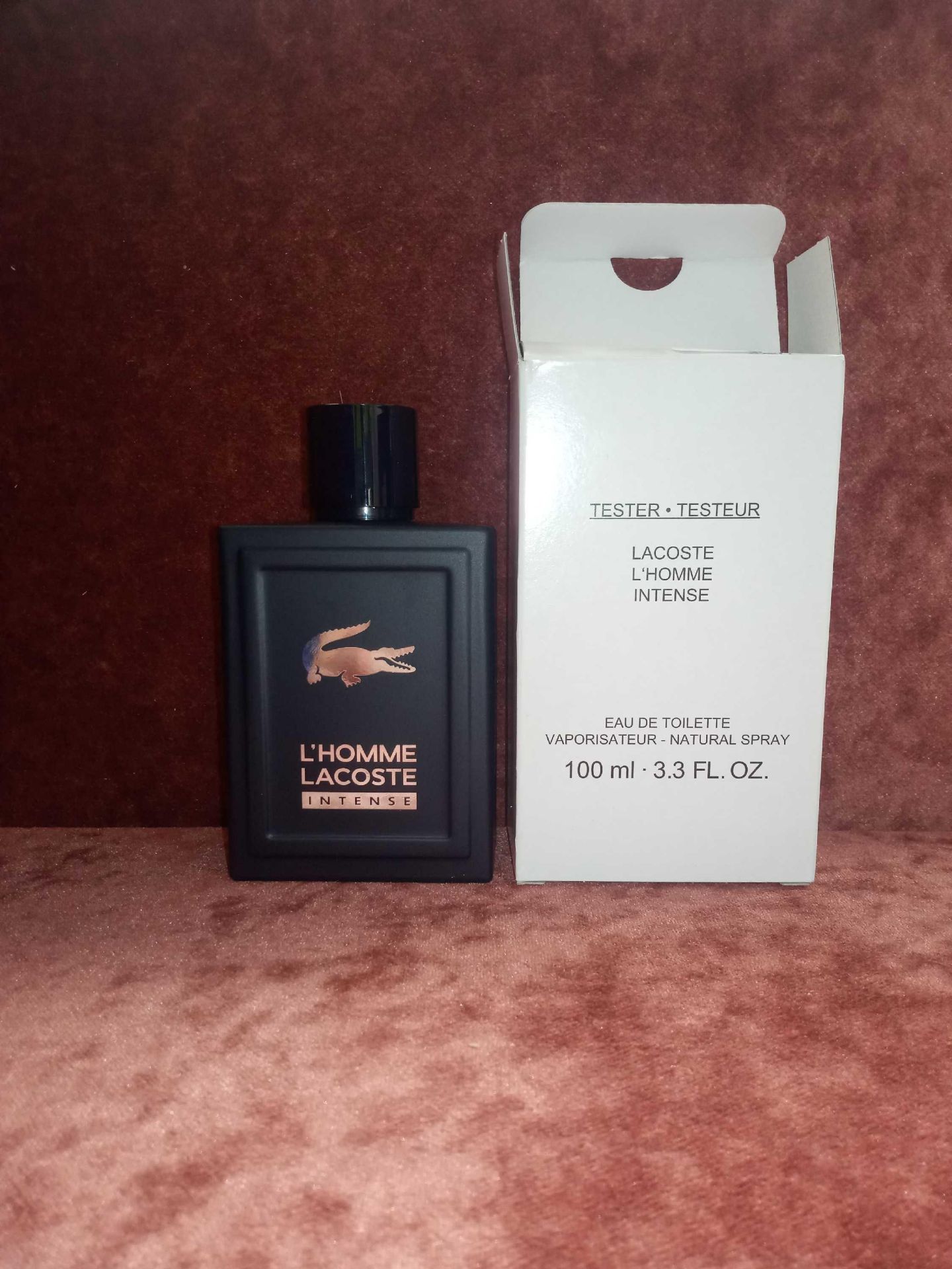 RRP £60 Boxed Unused Ex-Display Tester Bottle Of Lacoste L'Homme Intense 100Ml Natural Spray Vaporis