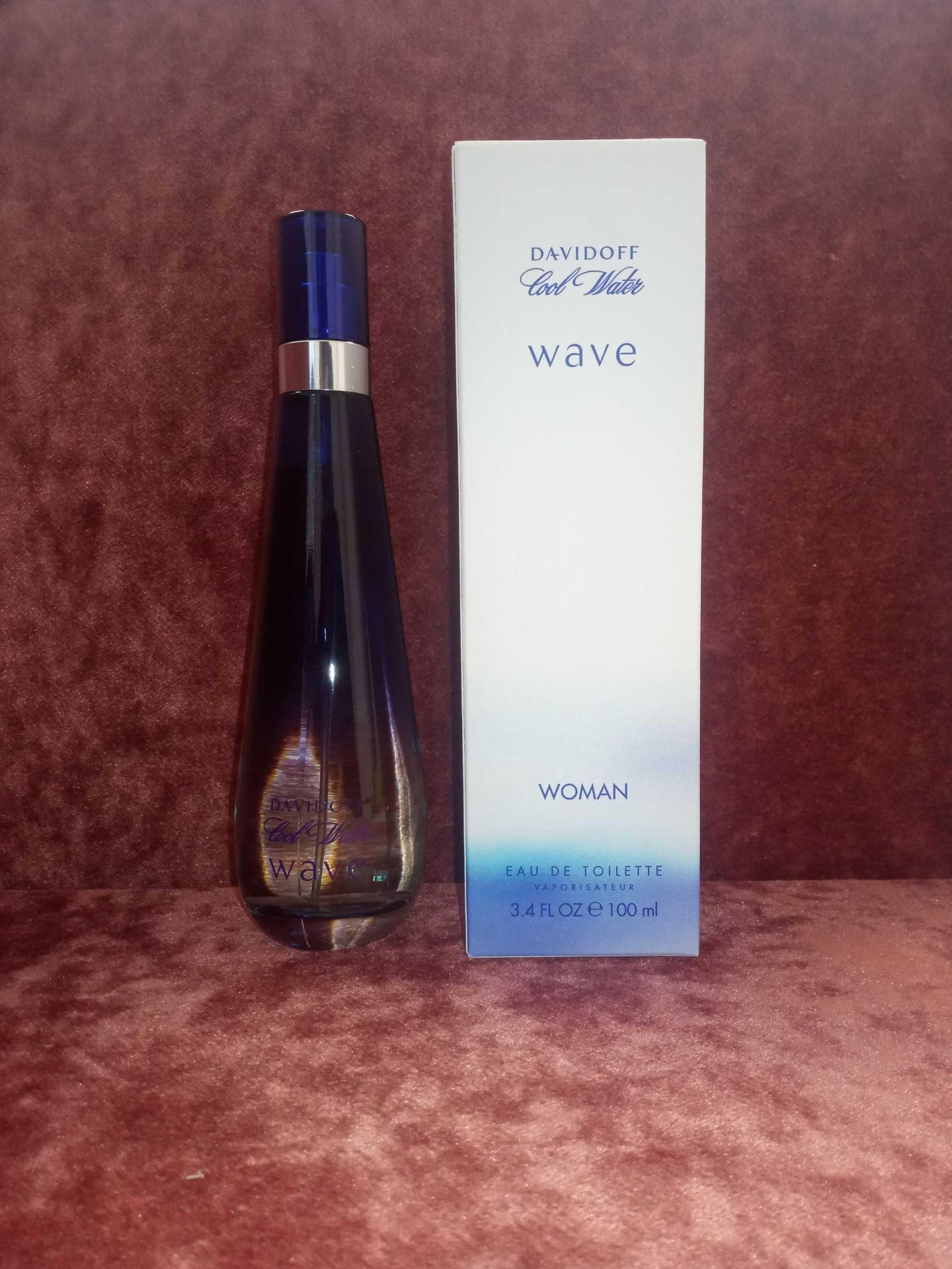 RRP £40 Boxed Unused Ex-Display Tester Bottle Of Davidoff Cool Water Woman Wave Edt 100Ml Natural