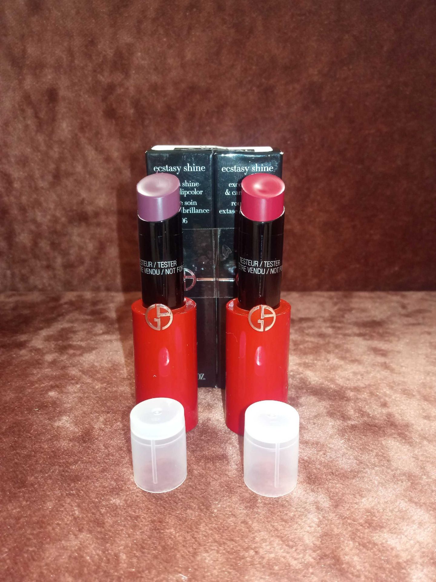 Combined RRP £50 Lot To Contain Two Boxed Unused Ex-Display Tester Giorgio Armani Ecstasy Shine