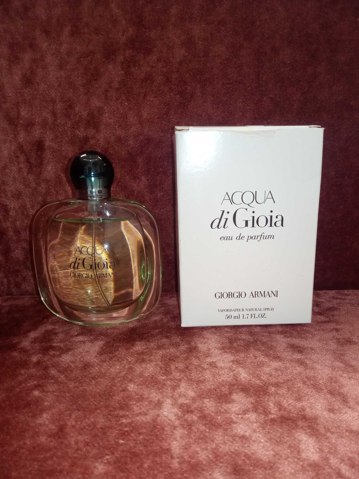 RRP £70 Boxed Unused Ex-Display Tester Bottle Of Giorgio Armani Acqua Di Gioia 50Ml Edp Natural