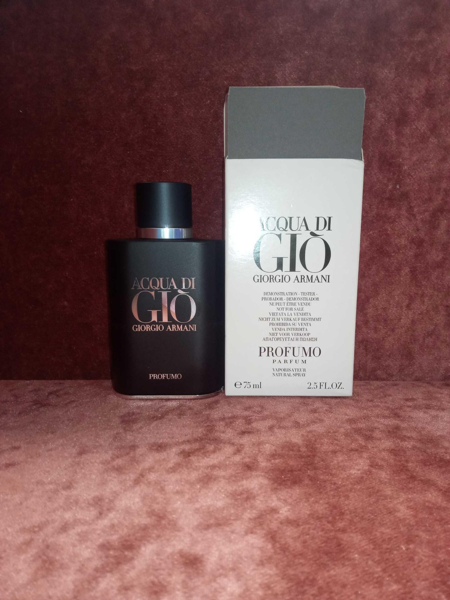 RRP £80 Boxed Unused Ex-Display Tester Bottle Of Acqua Di Gio Profumo 75Ml Edt Natural Spray Vaporis