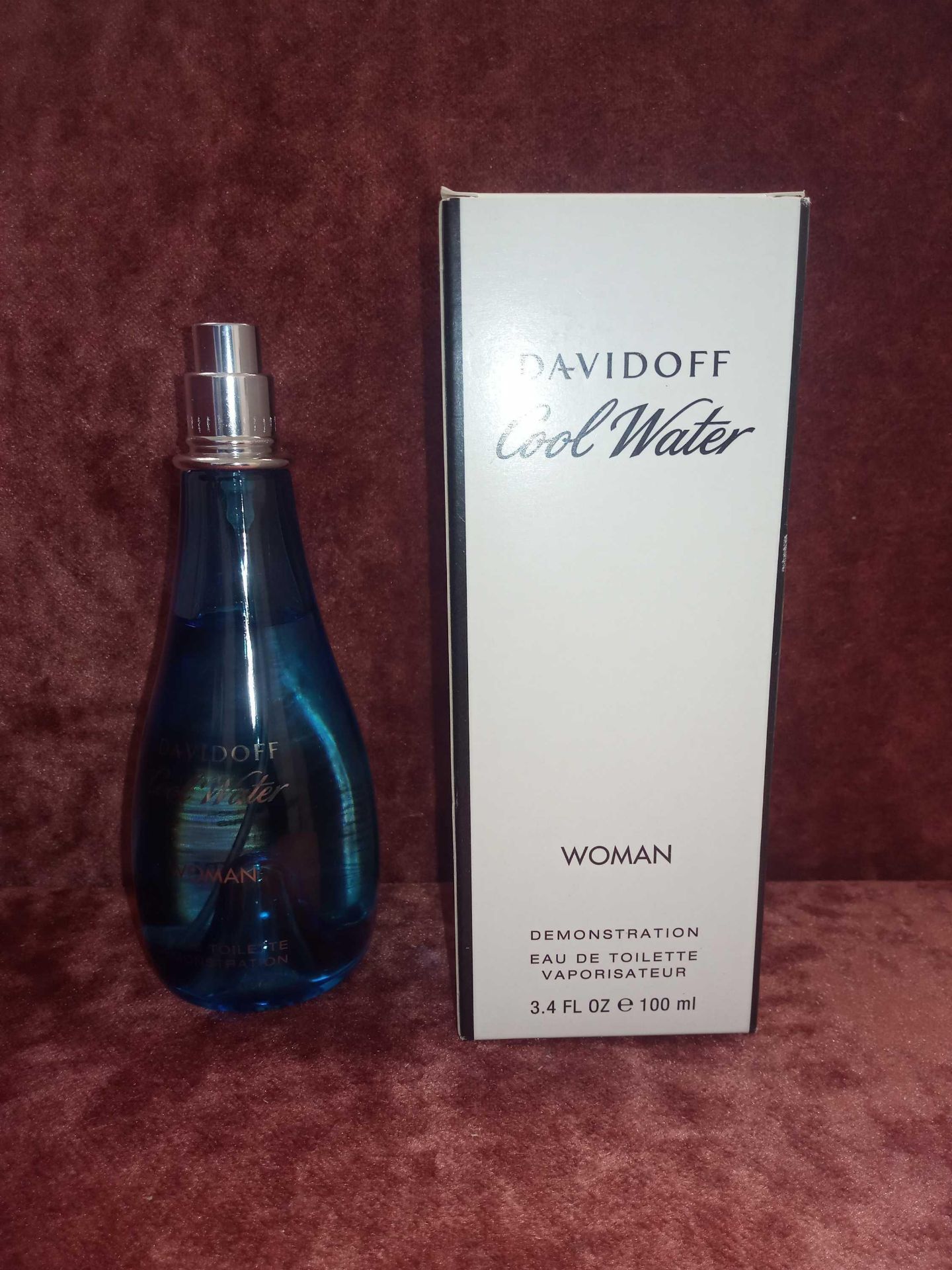 RRP £50 Boxed Unused Ex-Display Tester Bottle Of Davidoff Cool Water Woman 100Ml Edt Natural Spray