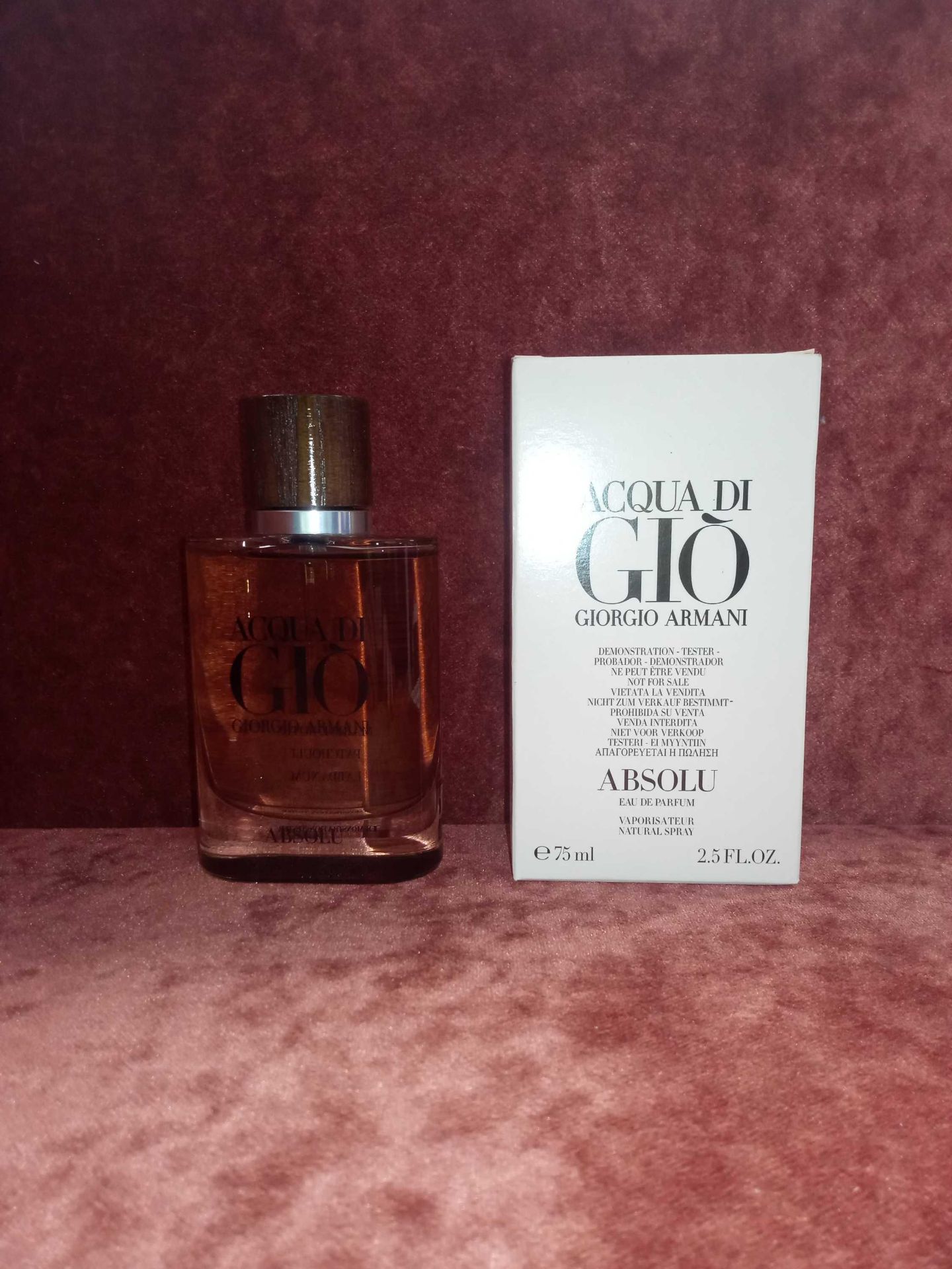 RRP £80 Boxed Unused Ex-Display Tester Bottle Of Armani Acqua Di Gio Absolu 75Ml Edp Natural Spray V