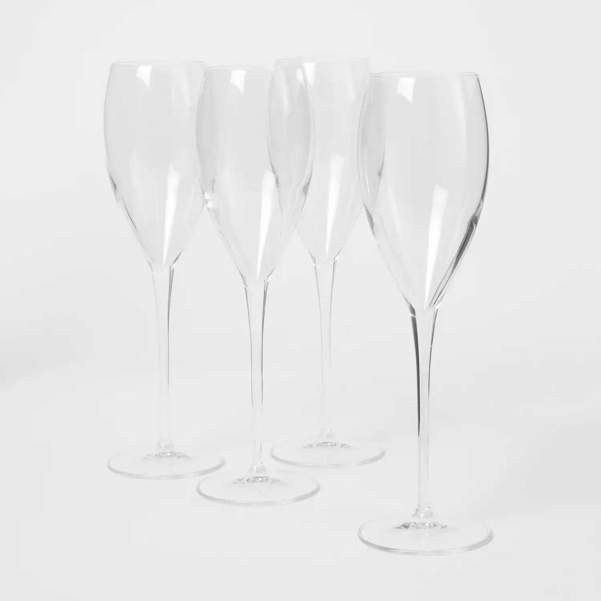 RRP £120 Lot To Contain 4 Boxed Jasper Conran Set Of 4 Davenport Crystal Glass Champagne Flutes