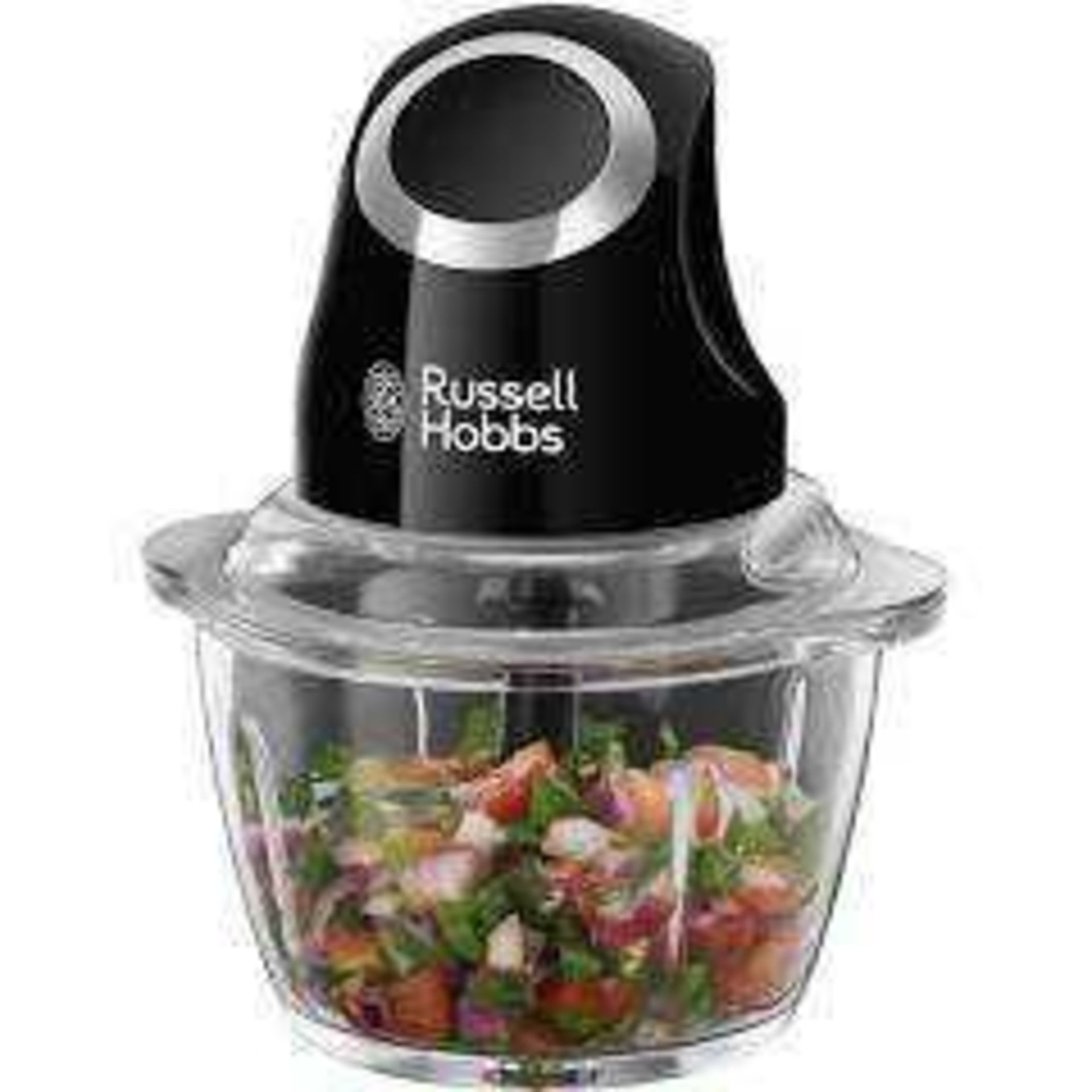 RRP £80 Lot To Include Boxed Russell Hobbs Desire Matte Black Mini Chopper And Legacy Quiet Boil Ket - Image 2 of 2