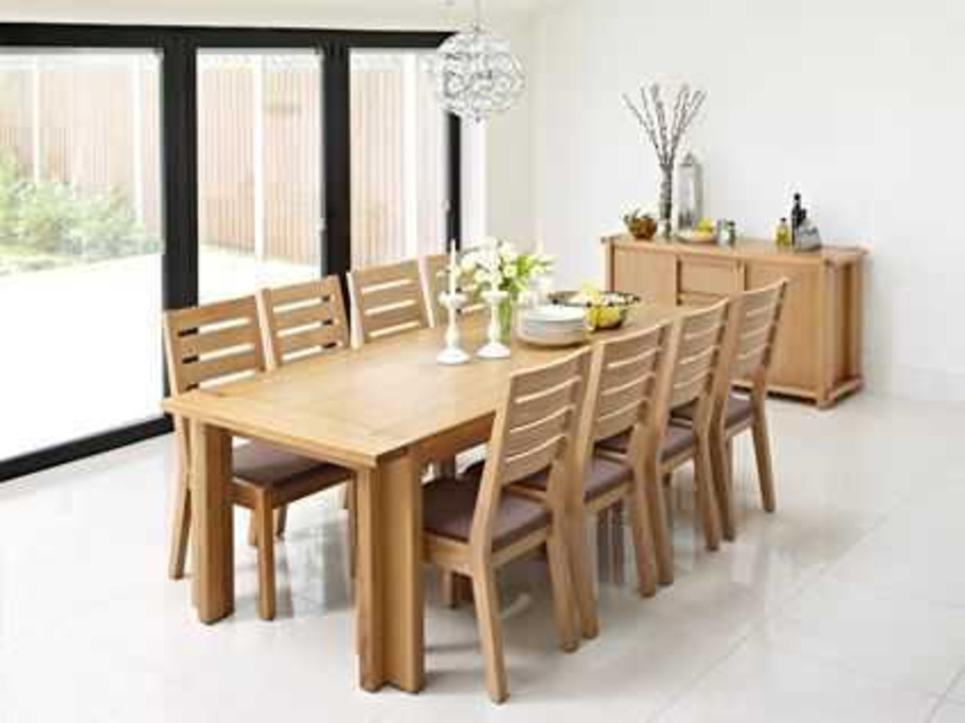 RRP £500. Boxed Claremont Natural Extending Dining Table