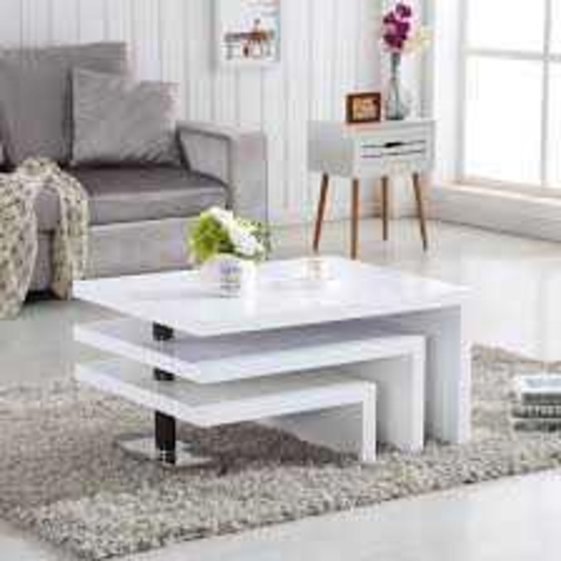 RRP £200. Boxed Design Coffee Table In White