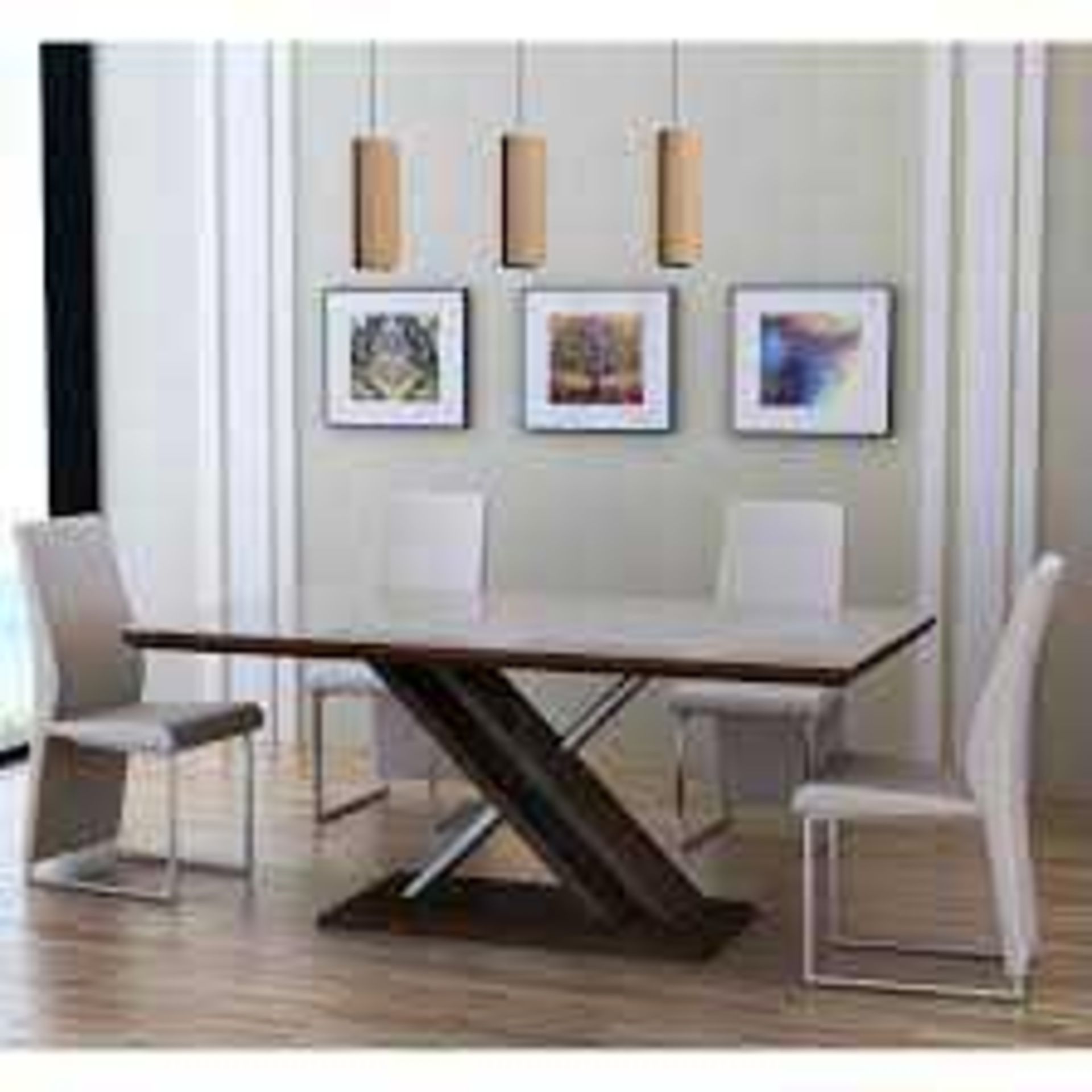 RRP £450. Cuba Dining Table With Tempered Clear Glass Top