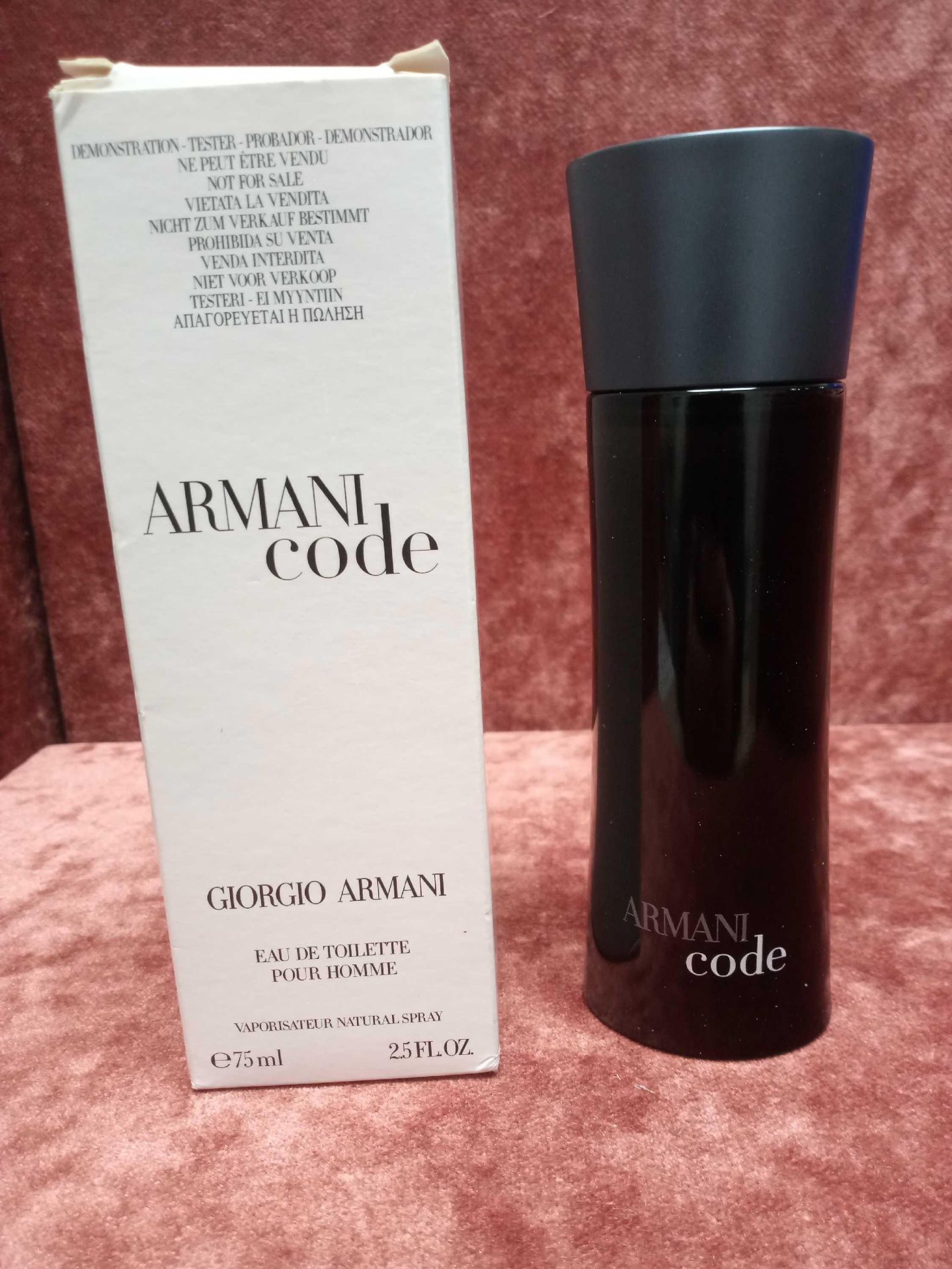 RRP £75 Boxed Full 75Ml Tester Bottle Of Giorgio Armani Code Edt Spray