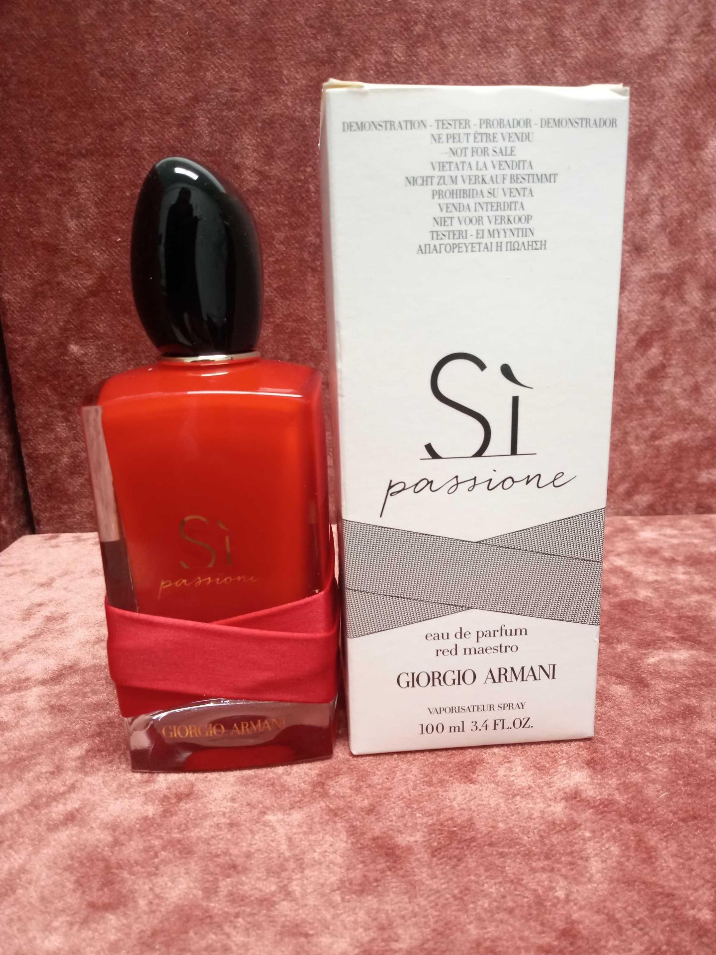 RRP £95 Boxed Full 100Ml Tester Bottle Of Giorgio Armani Si Passione Red Maestro Perfume Spray