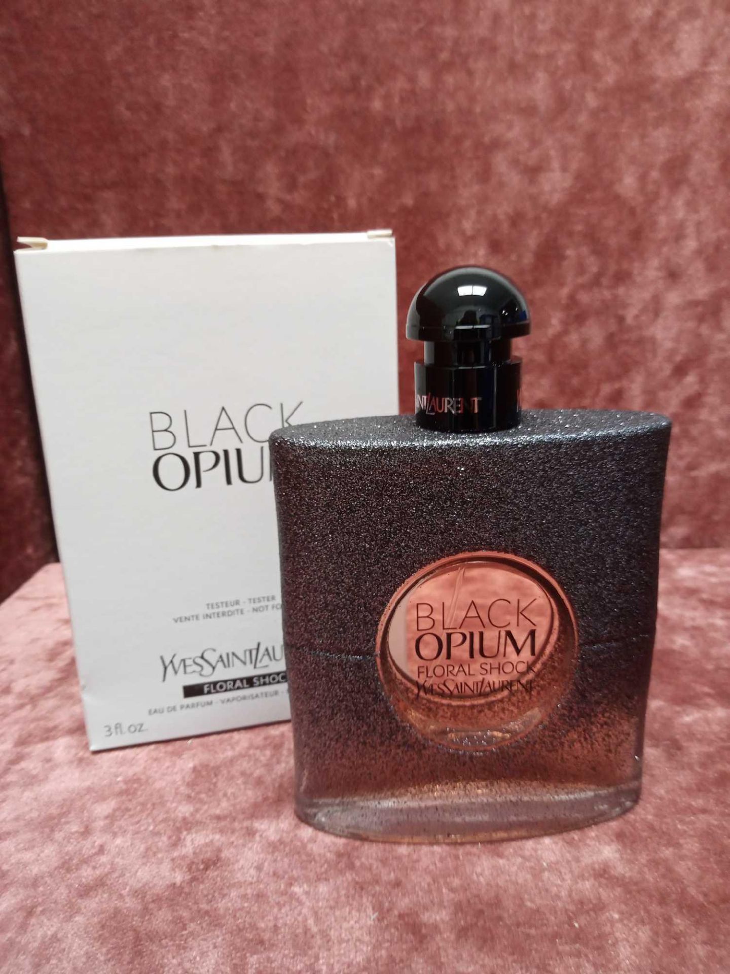 RRP £100 Boxed Full 90Ml Tester Bottle Of Yves Saint Laurent Black Opium Floral Shock Eau De Parfum