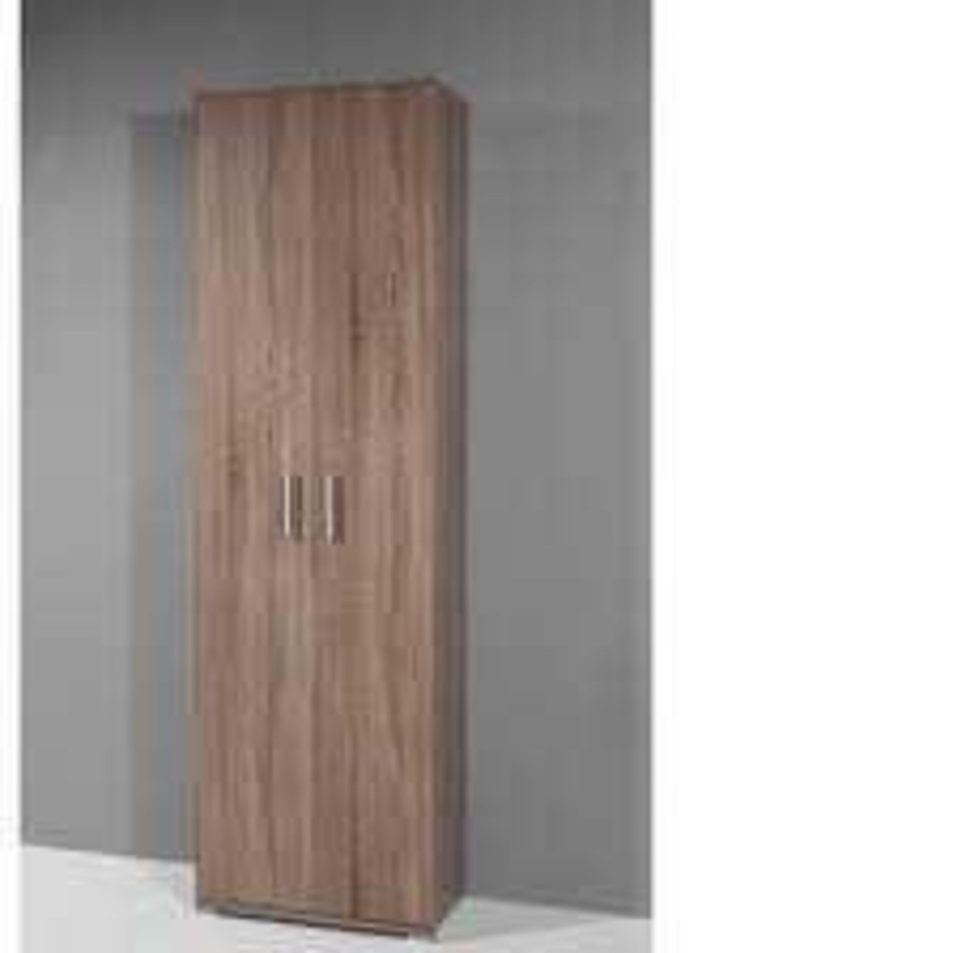 RRP £120. Boxed Super 2 Door Wardrobe In Dark Oak