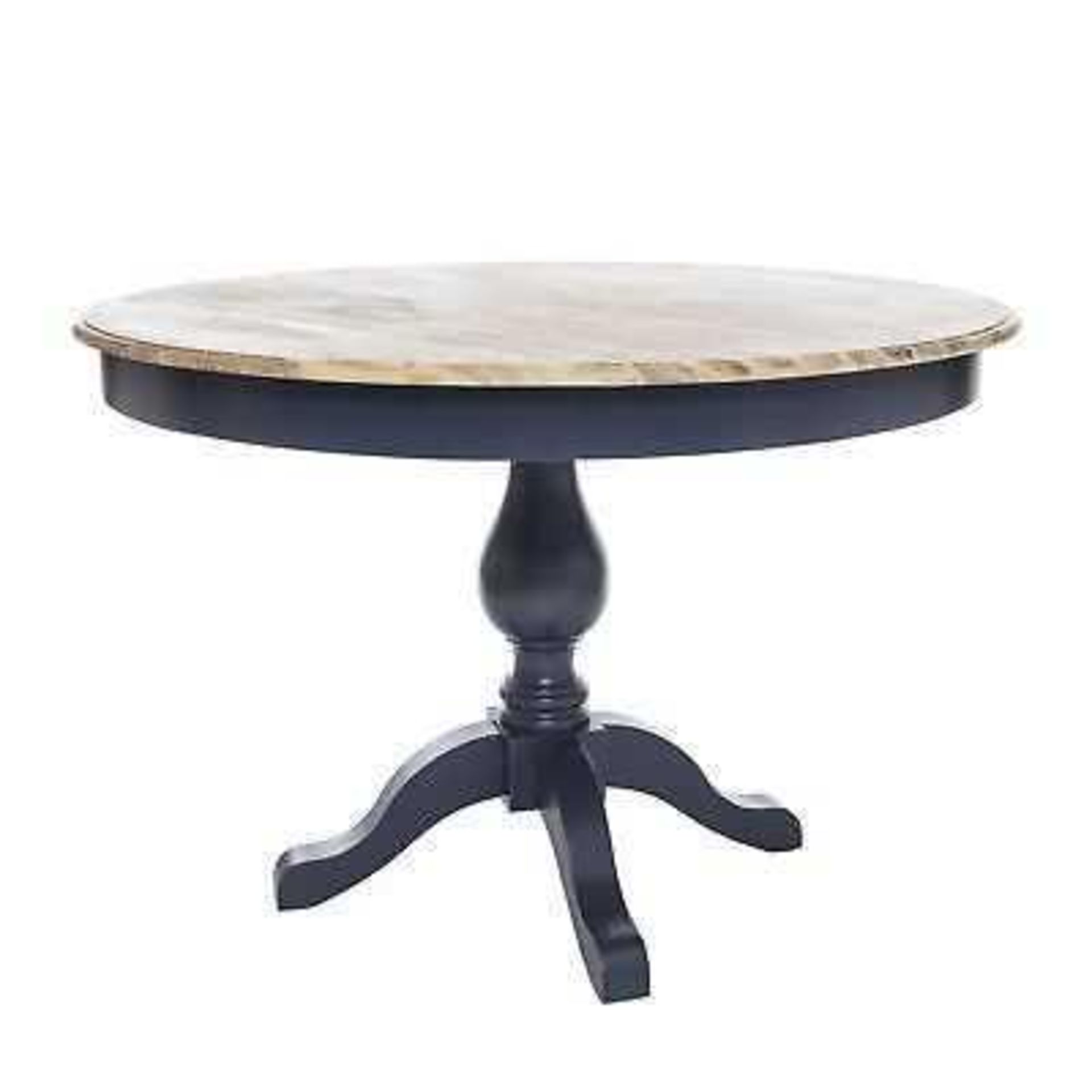 RRP £250. Boxed Oval Fixed Top Pedestal Table - Navy