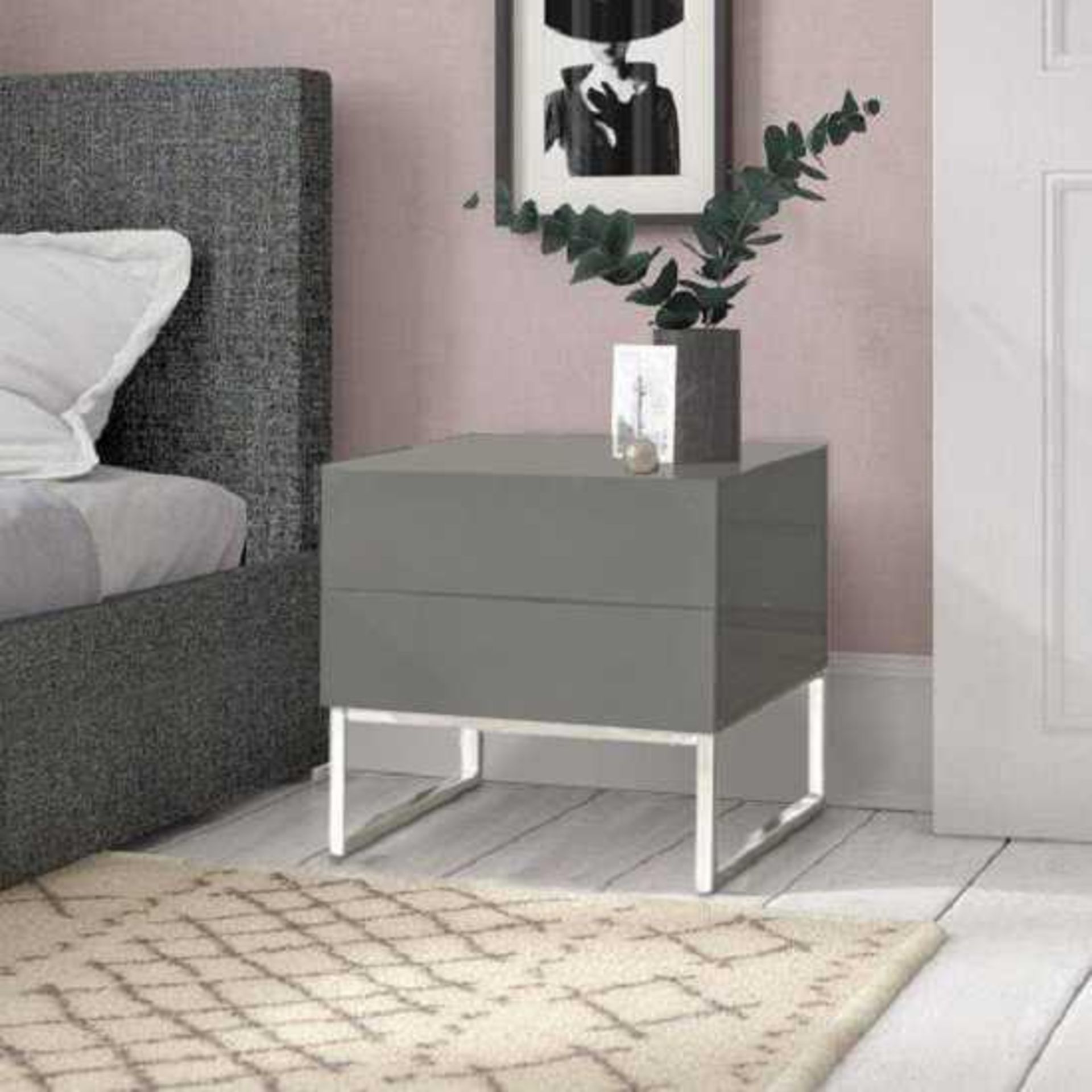 RRP £130. Strada 2 Drawer Bedside Cabinet