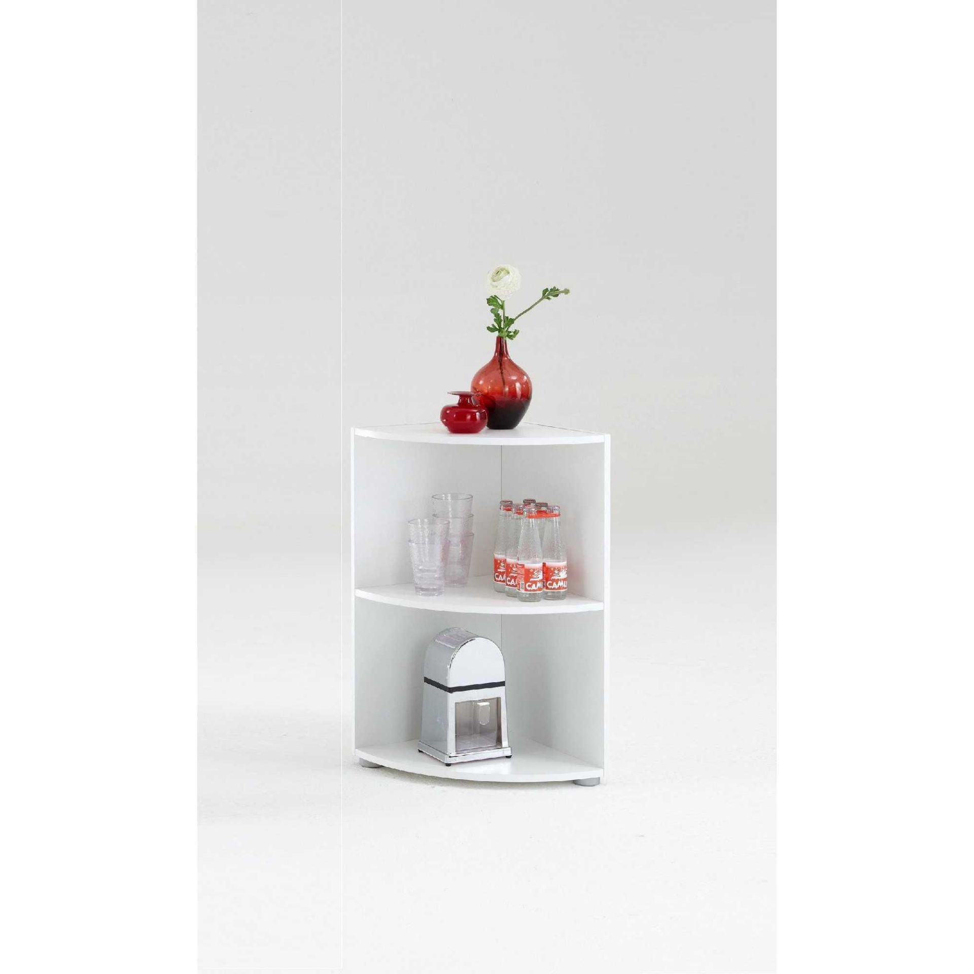 RRP £60. Boxed Fmd Ecki 1 White Corner Shelving Unit - White