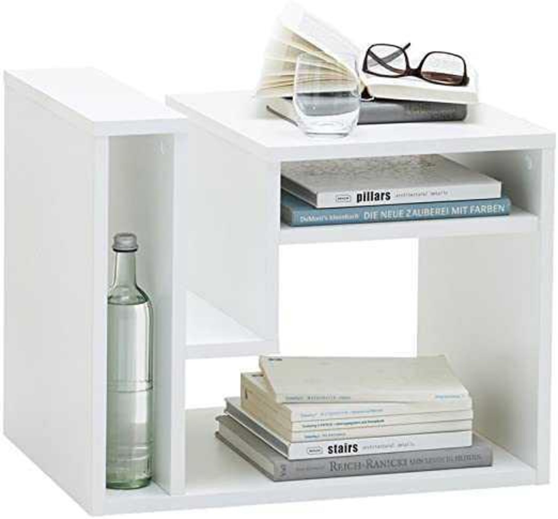 RRP £80. Boxed Fmd Fritz Contemporary Side Table In White