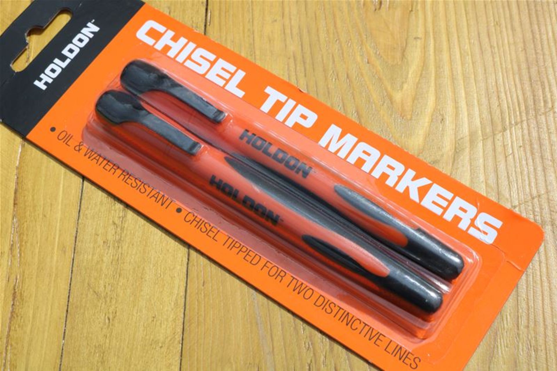 10 x HOLDON 2 Piece Chisel Tip Black Marker Pen Set