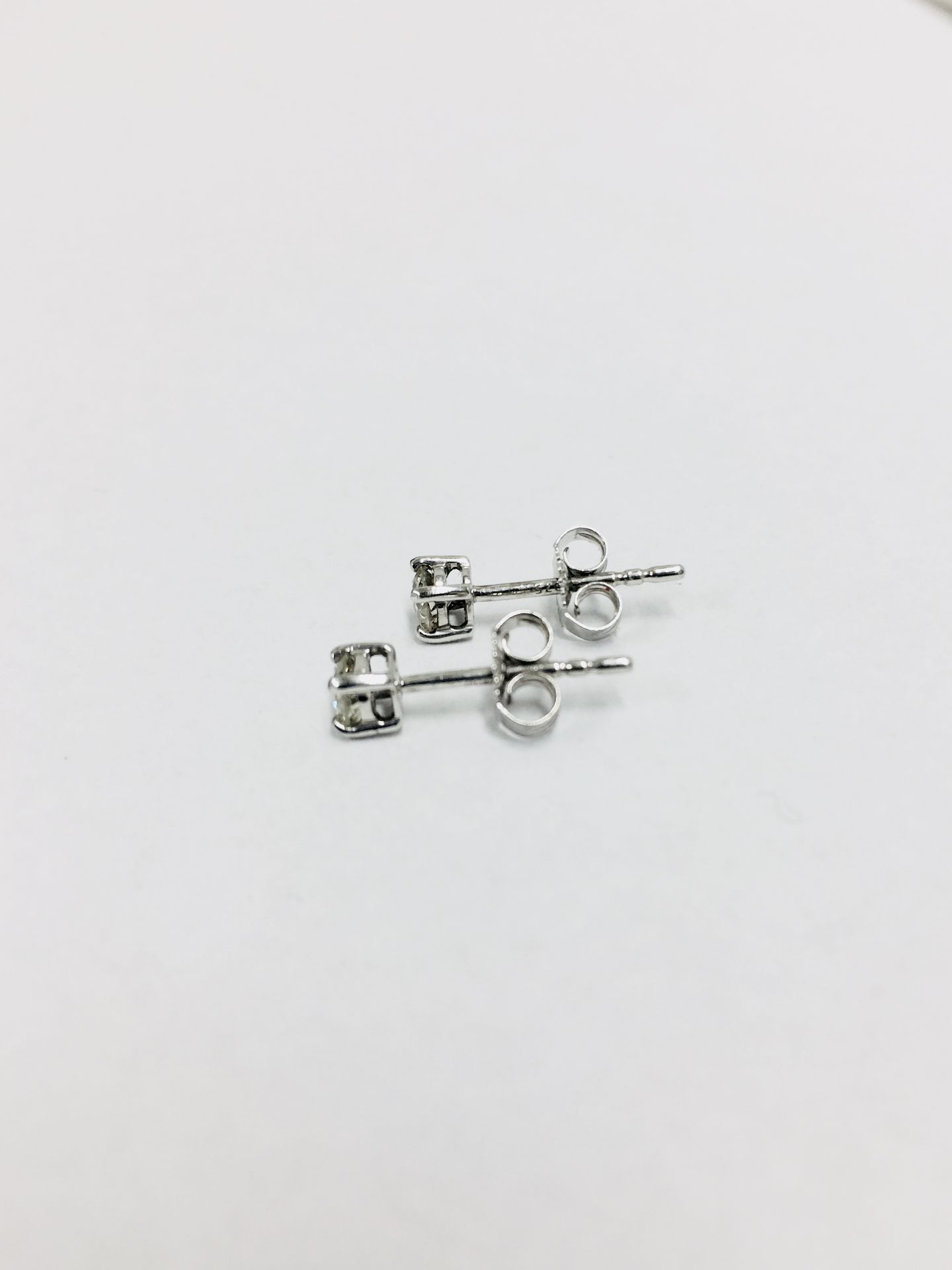 0.30ct Solitaire diamond stud earrings set with brilliant cut diamonds - Image 2 of 4