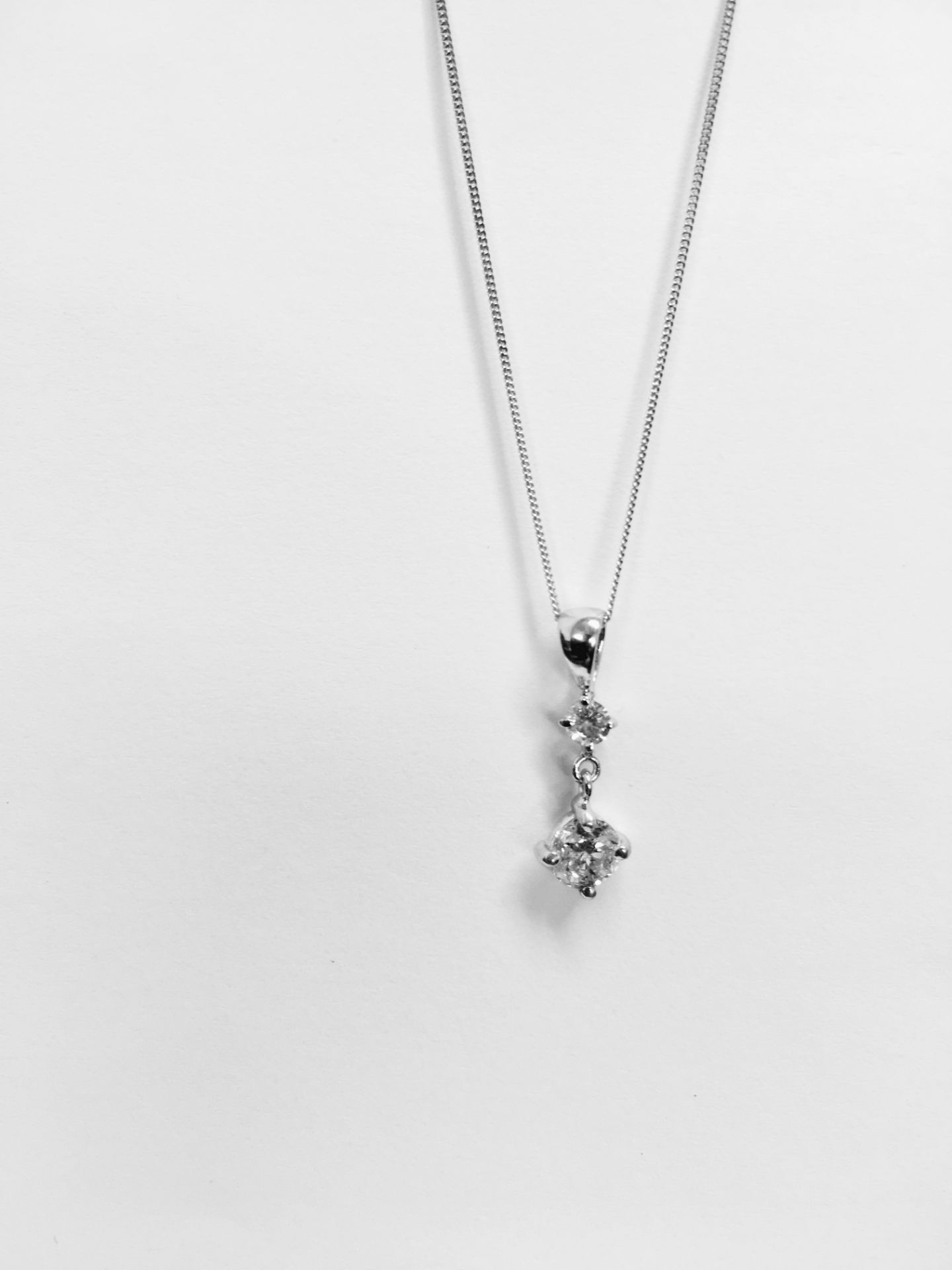 0.60ct diamond drop pendant set in 18ct white gold. - Image 4 of 5