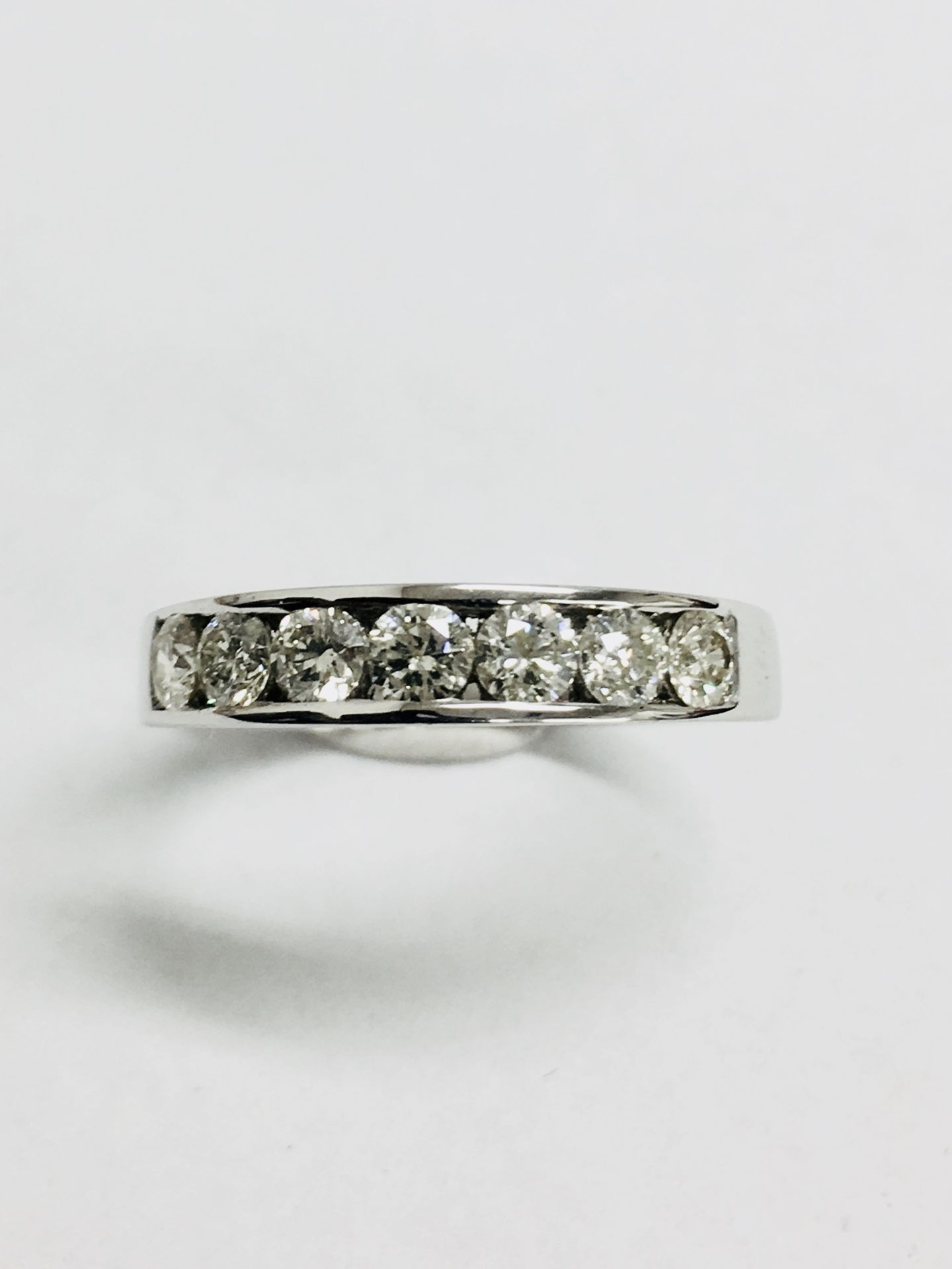0.70ct diamond eternity style band ring. Set with 7 brilliant cut diamonds