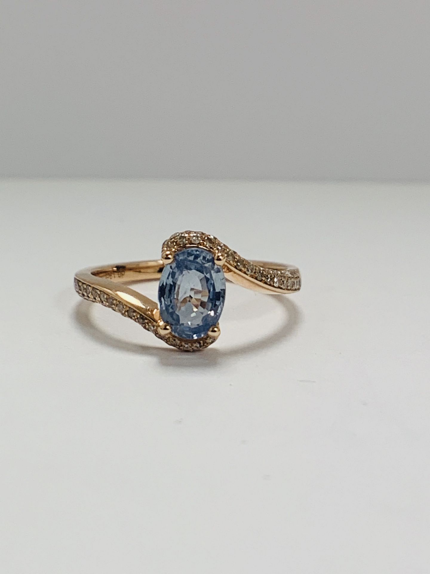 14ct Rose Gold Sapphire and Diamond Ring