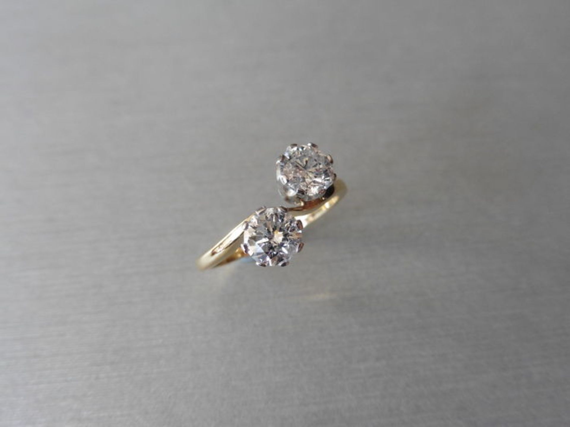 1.40ct Diamond 2 stone twist Ring