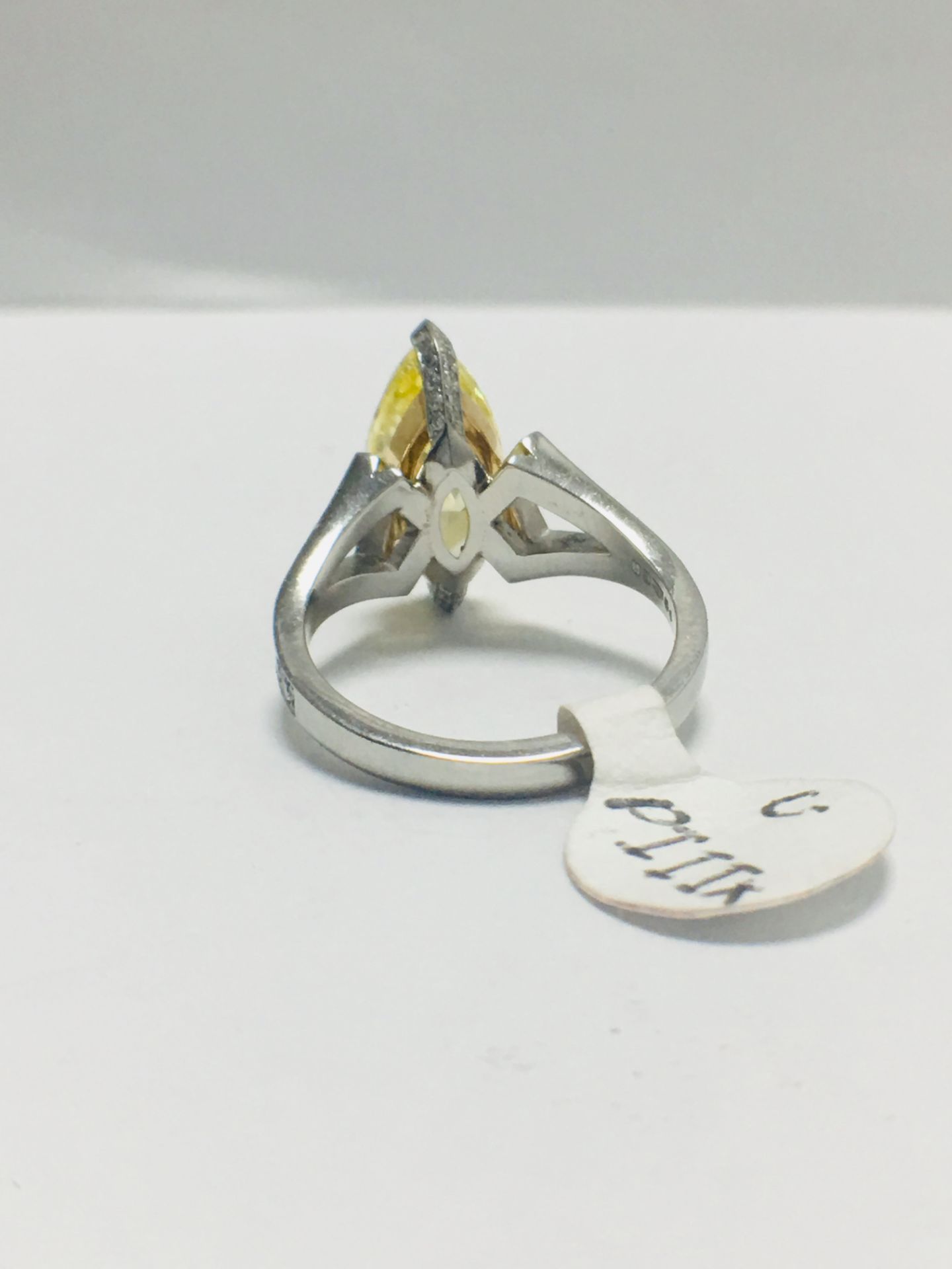 3.54ct Marquis Fancy yellow Diamond Ring - Image 7 of 12