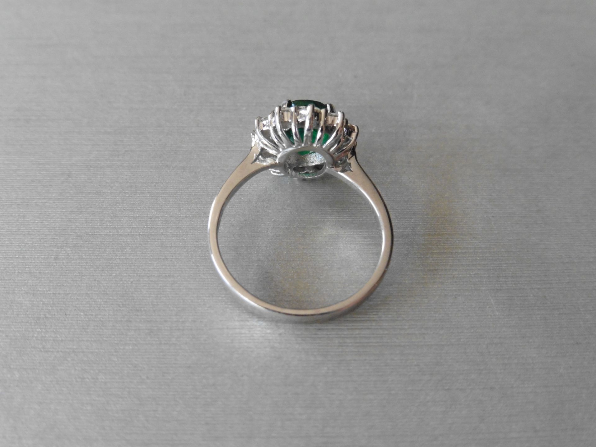 Emerald & Diamond cluster Ring - Image 2 of 5