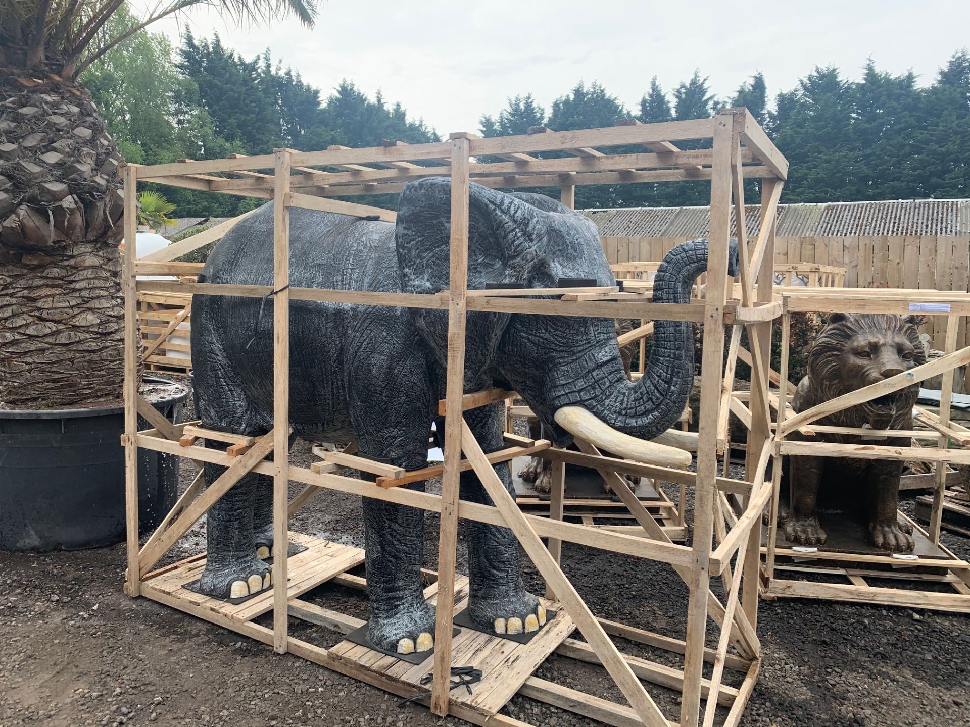 CRATED MASSIVE 8FT LIFESIZE ELEPHANT