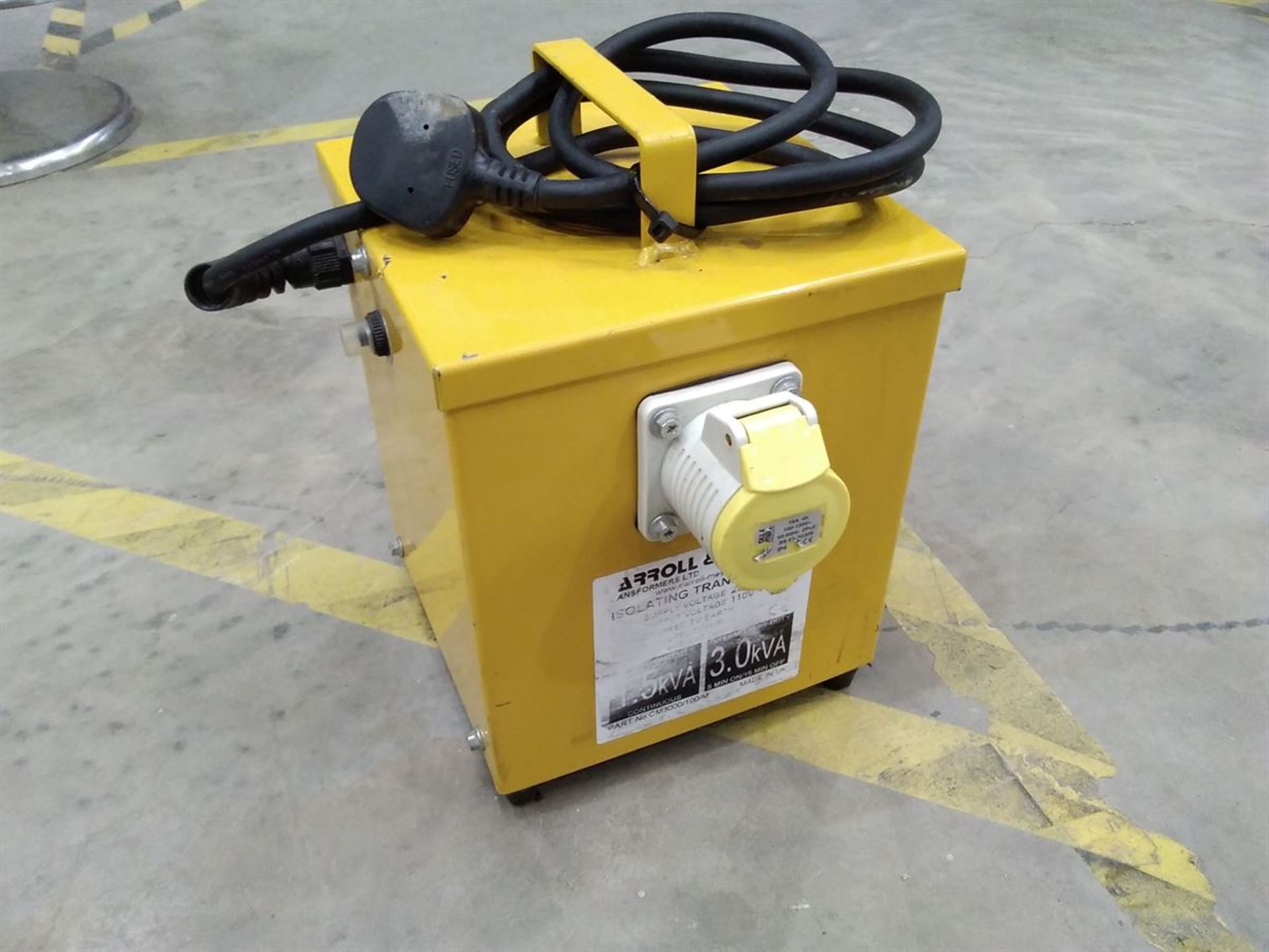 Carrol & Meynell Isolating Transformer 1.5KVA Ouput 110v 16amp