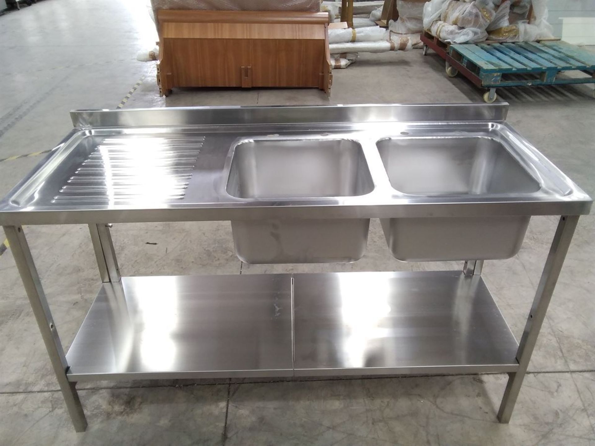 Diaminox MT-186A Stainless Steel Double Sink Unit - Right Hand Drain - 1800 x 600 x 900mm