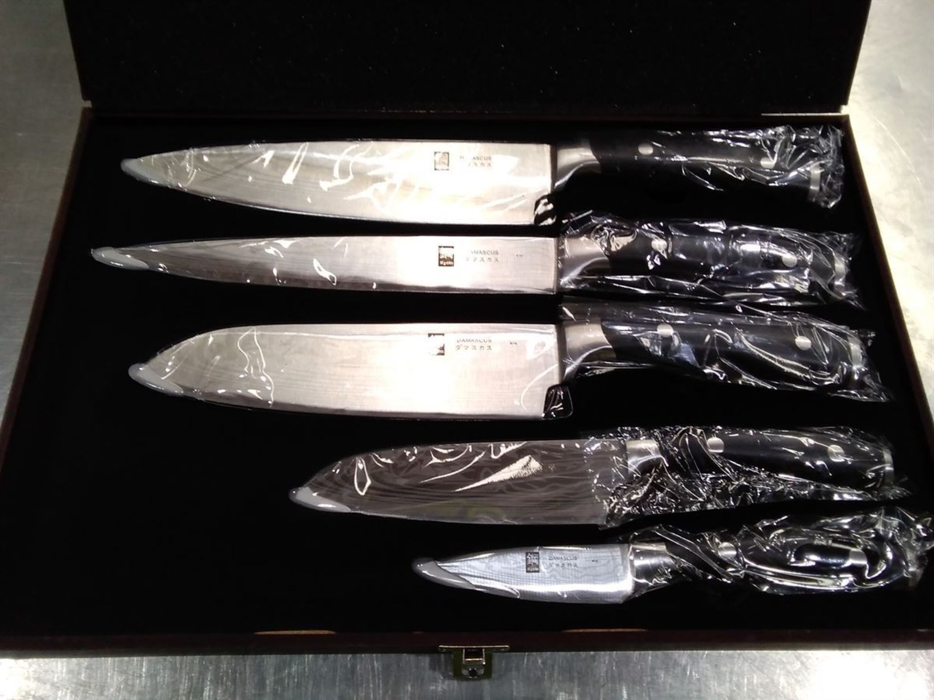 Kyoto Damascus 5pcs Knife Set in Wooden Case